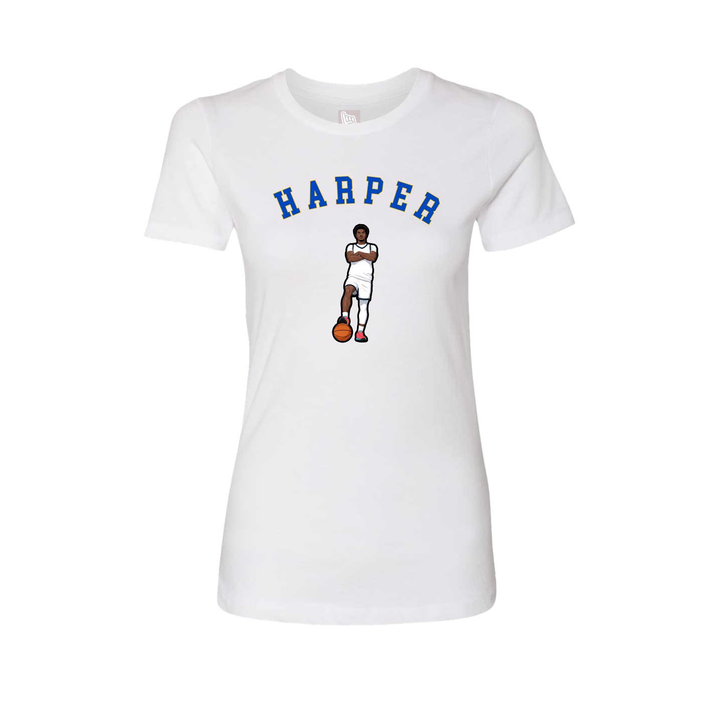 Fitted Women's Tee — Shirsey Arch in White