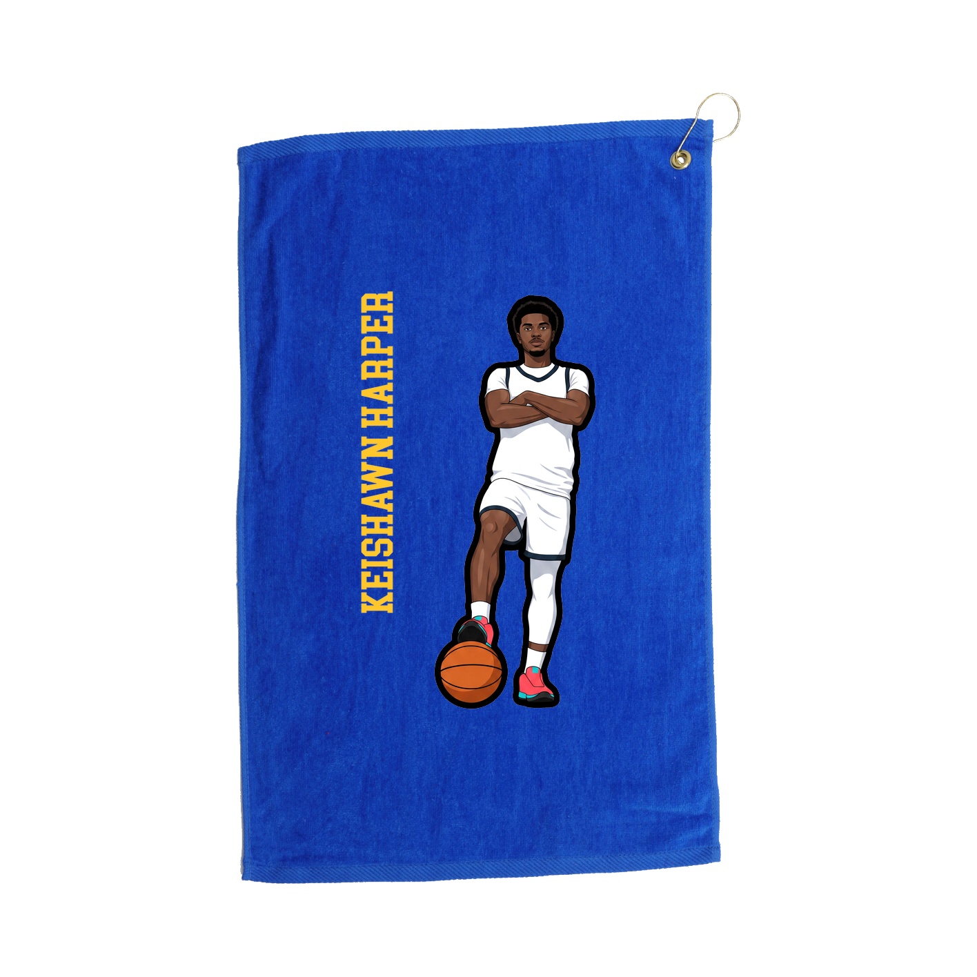 Golf Towel — Name Vertical in Royal