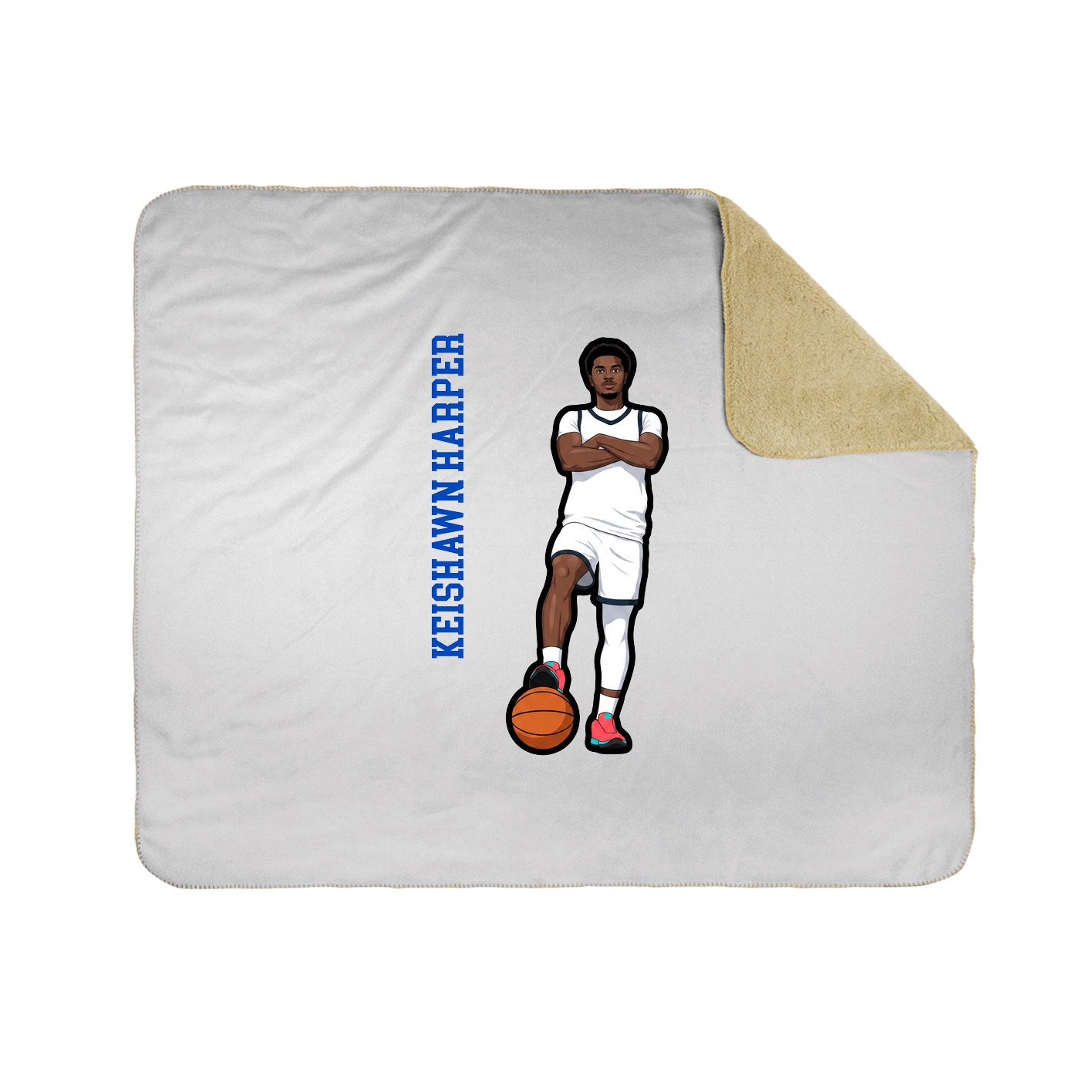 Throw Blanket — Name Vertical in White
