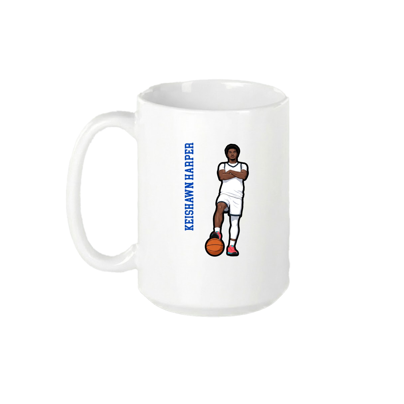 15oz Coffee Mug — Name Vertical in White