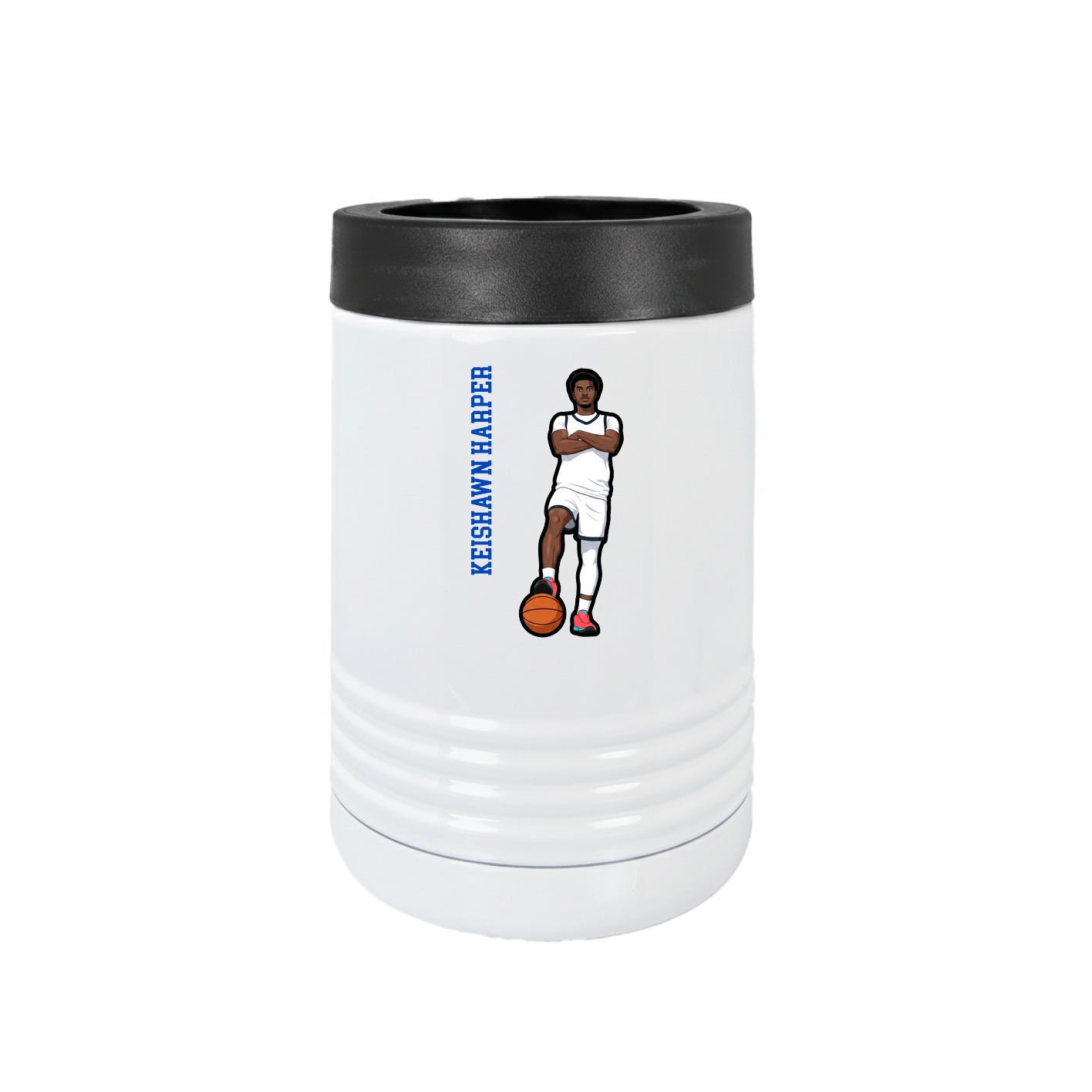 Beverage Holder — Name Vertical in White