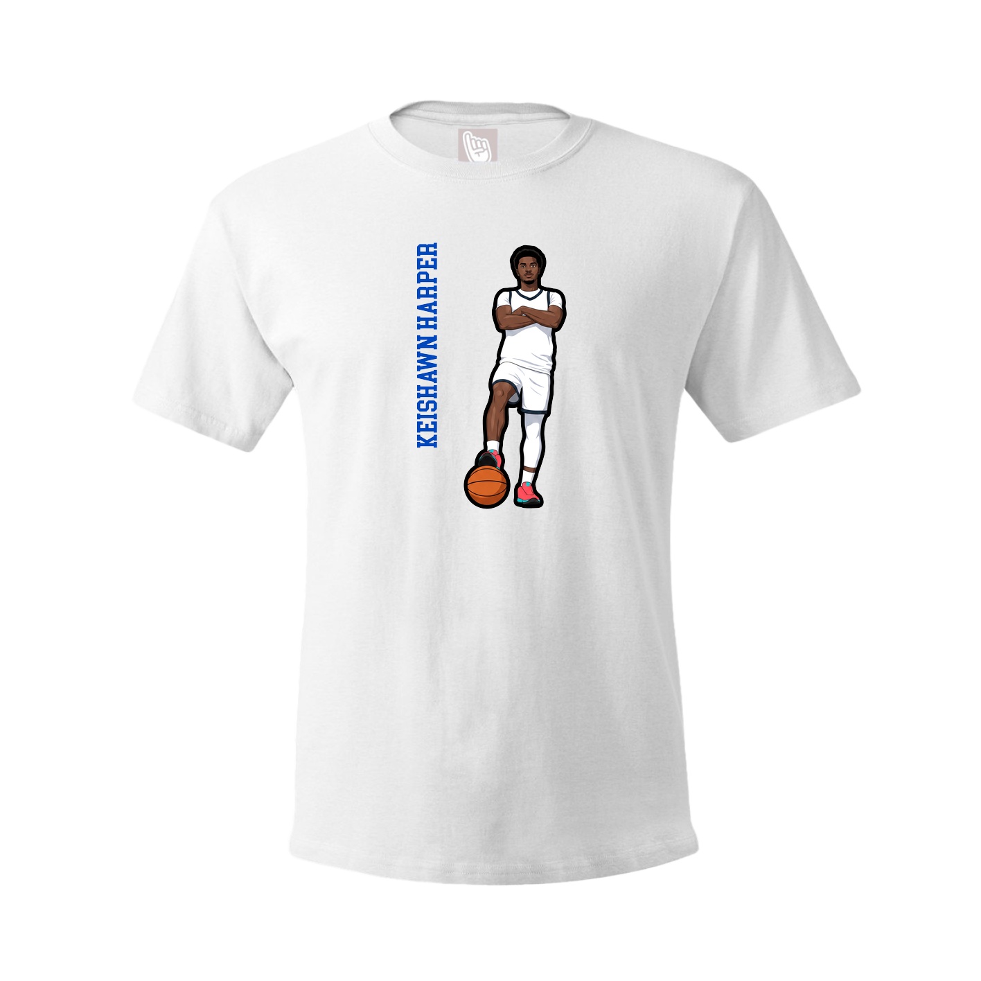 Tee — Name Vertical in White