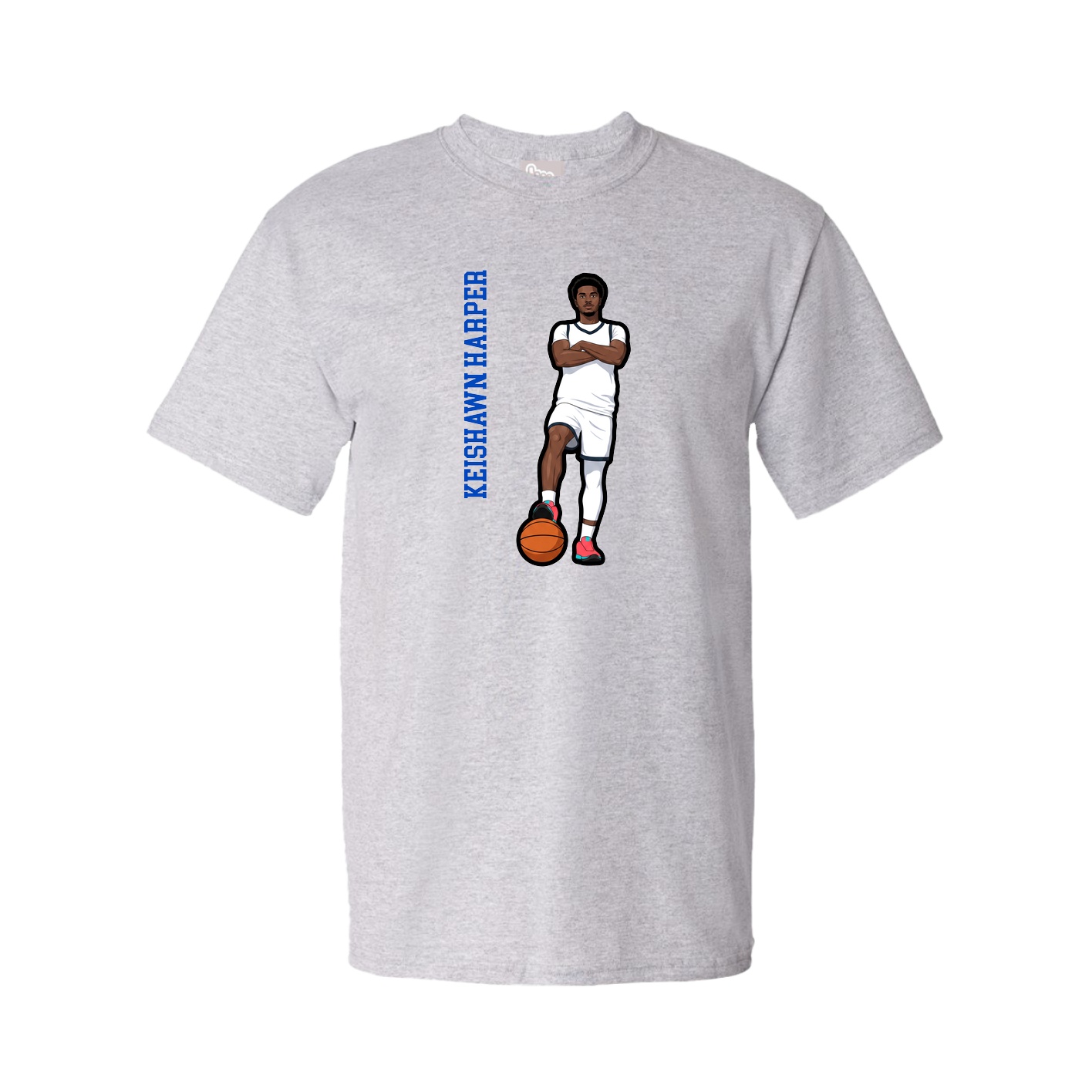 Youth Tee — Name Vertical in Grey