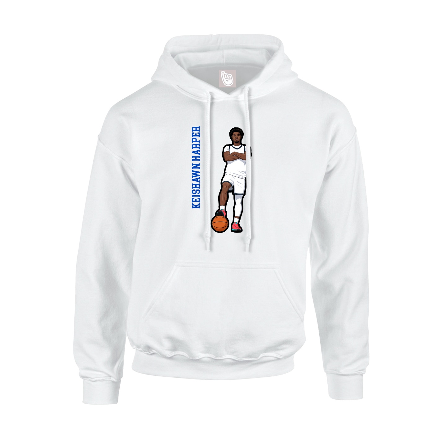 Hoodie — Name Vertical in White