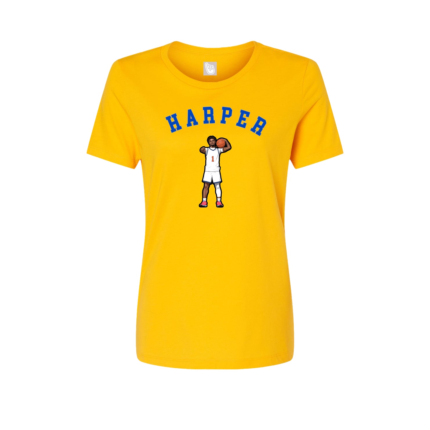 Fitted Women's Tee — Shirsey Arch in Gold