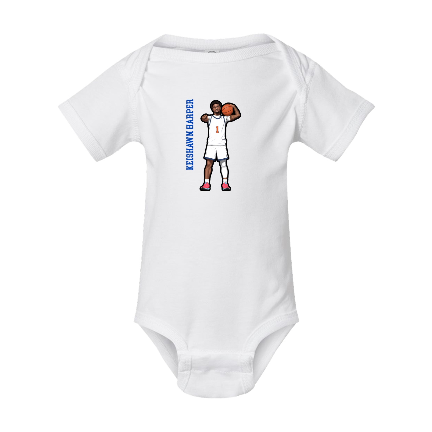 Baby Onesie — Name Vertical in White