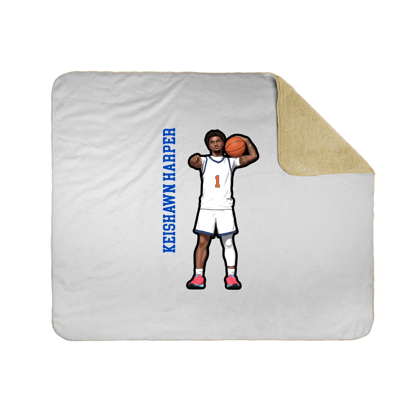 Throw Blanket — Name Vertical in White