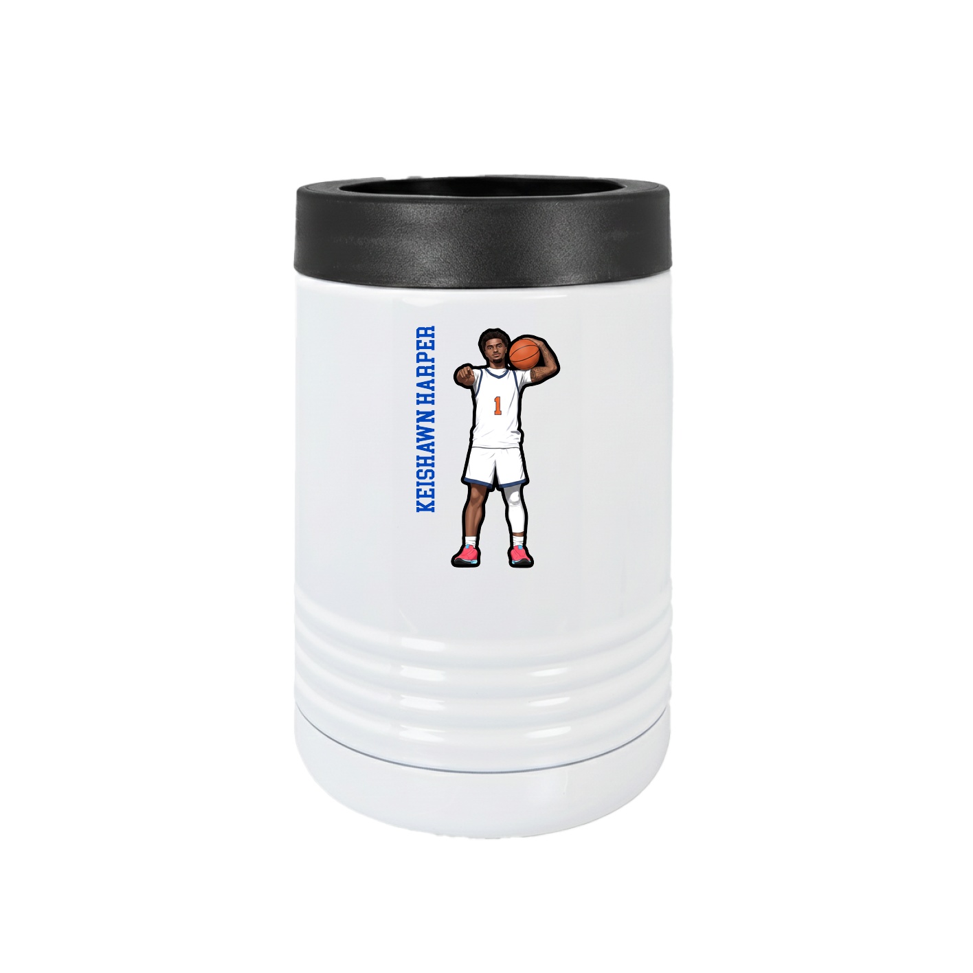 Beverage Holder — Name Vertical in White