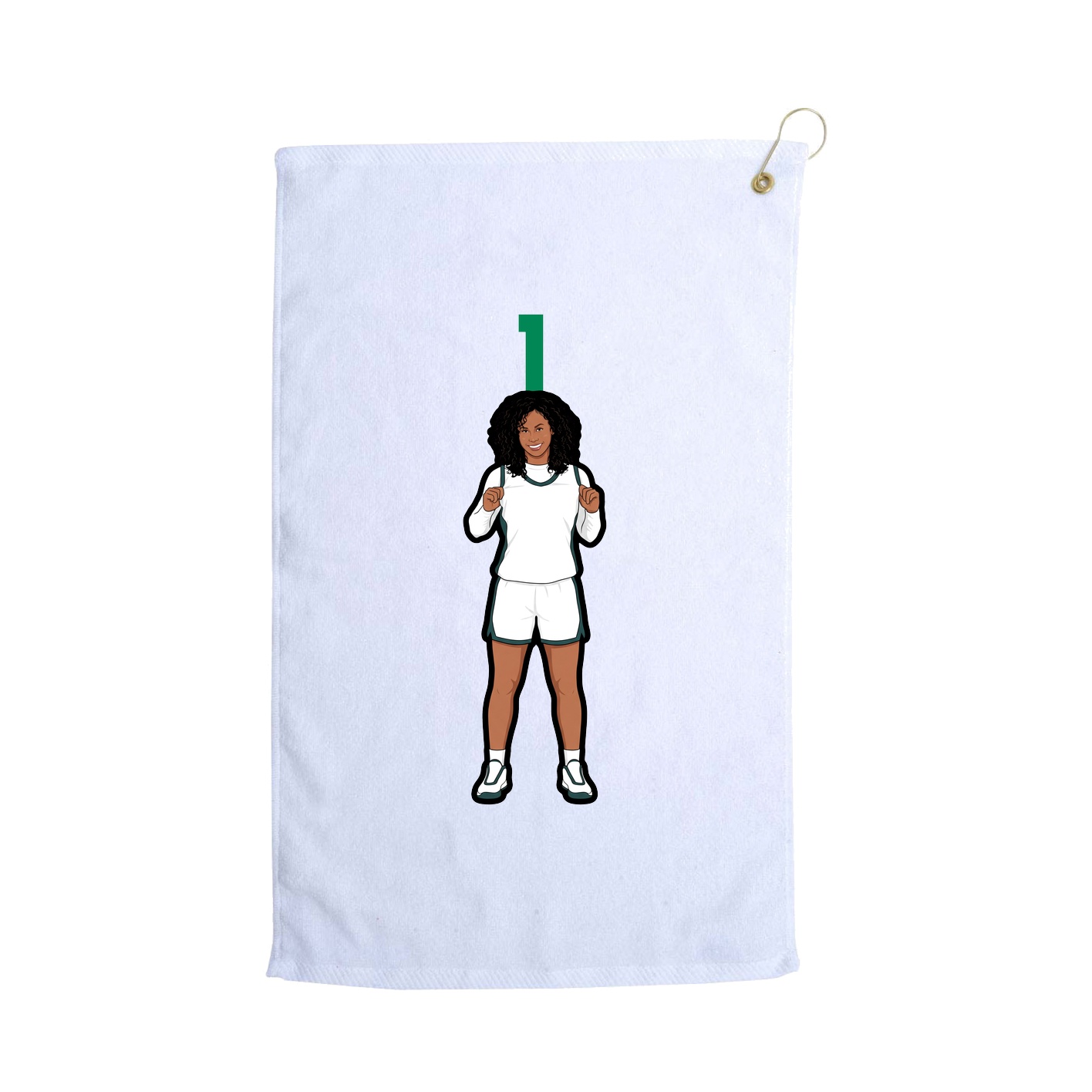 Golf Towel — Number Top in White