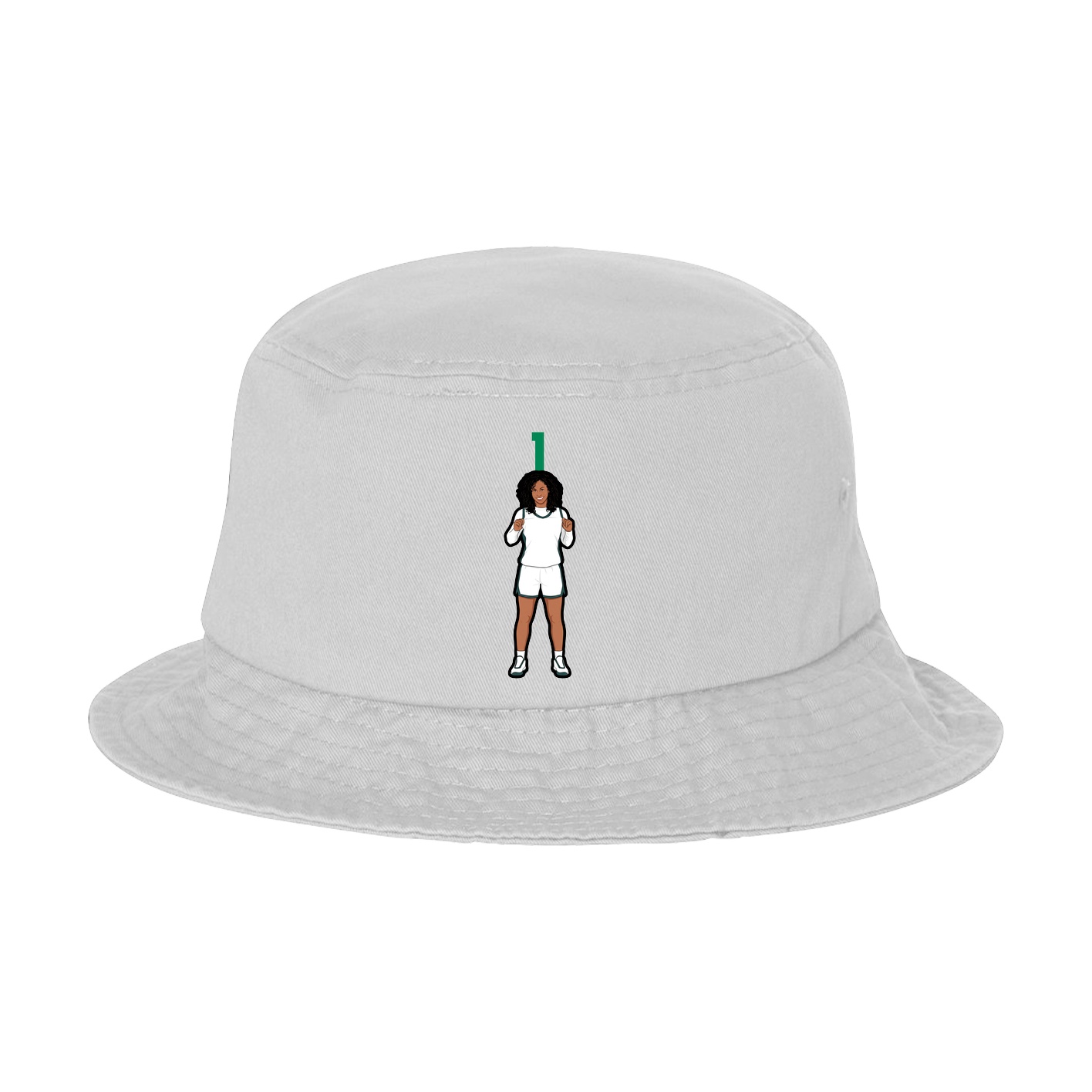 Bucket Cap — Number Top in White