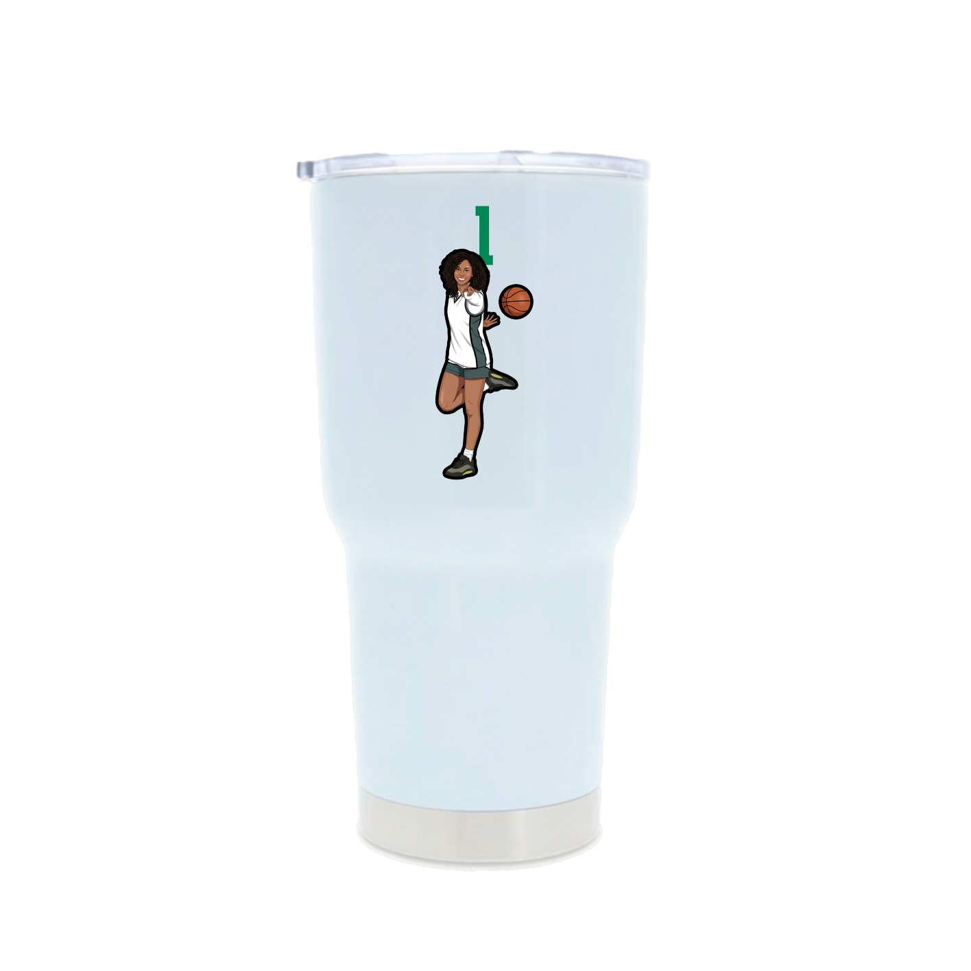 30oz Stainless Steel Tumbler — Number Top in White