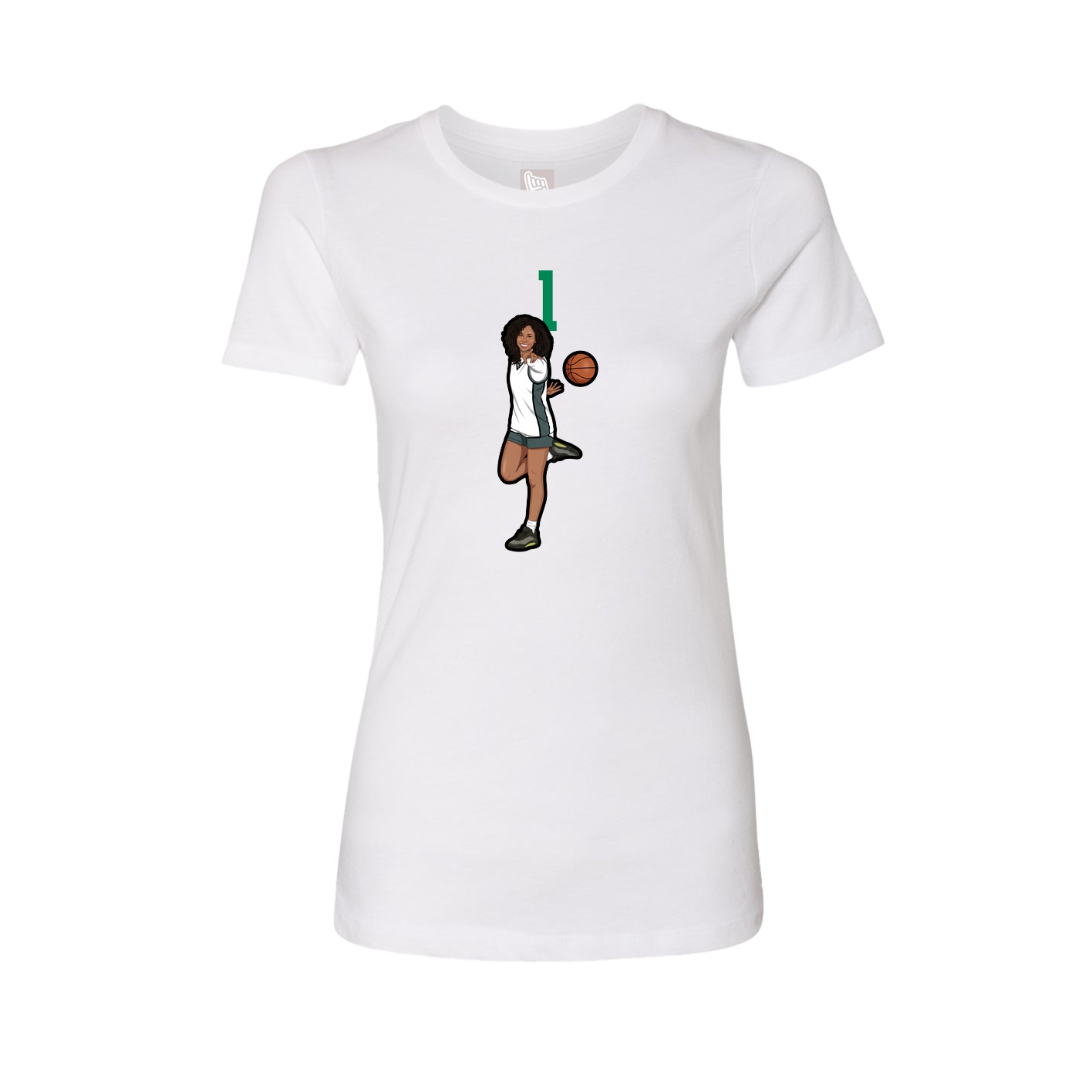 Fitted Women's Tee — Number Top in White
