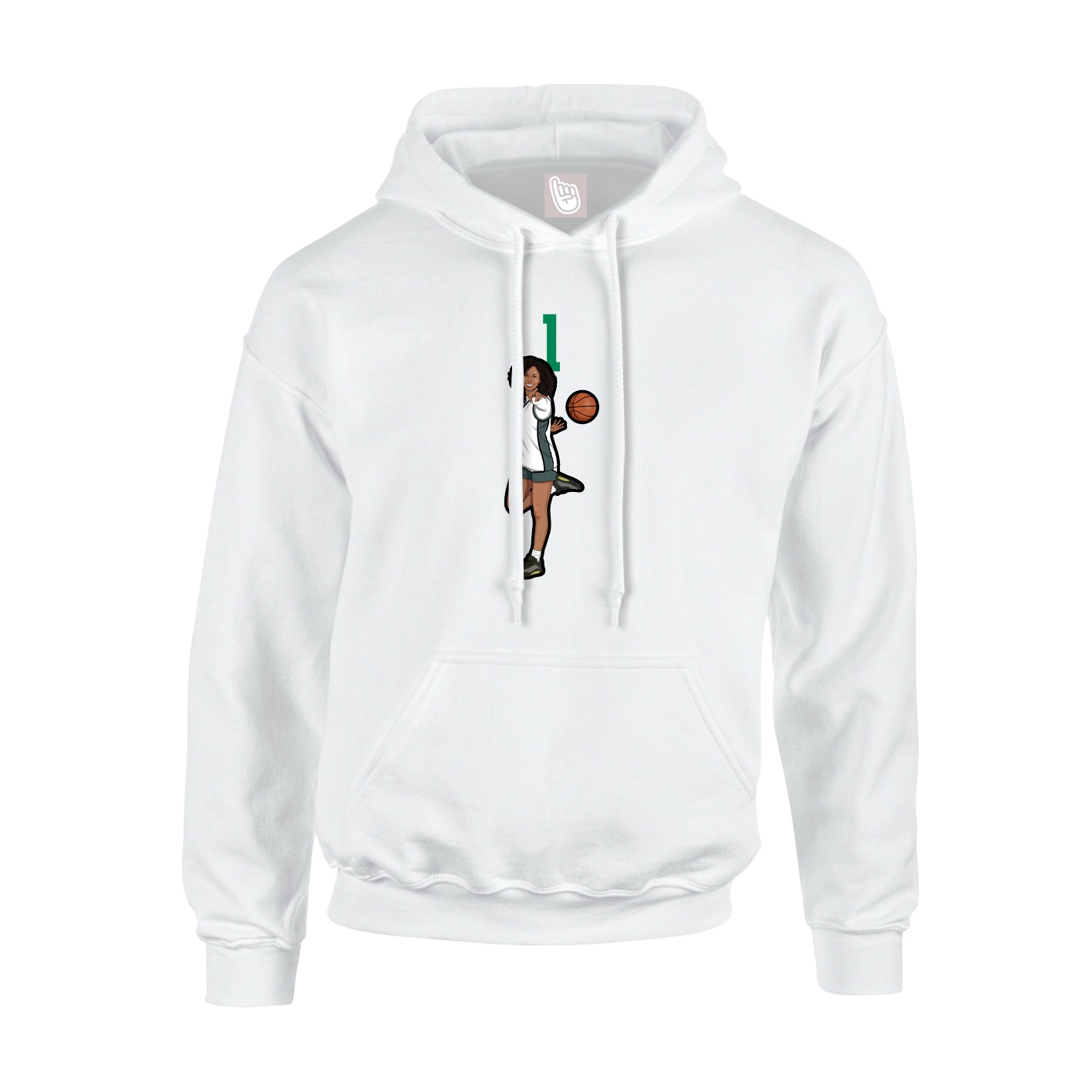 Hoodie — Number Top in White