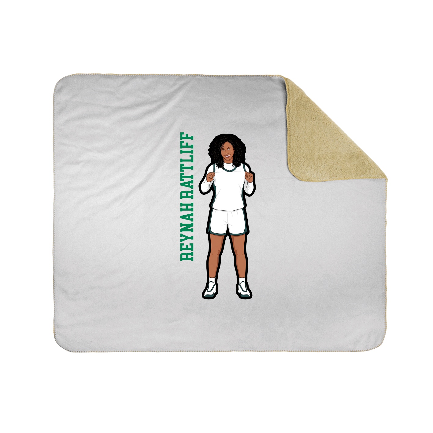 Throw Blanket — Name Vertical in White