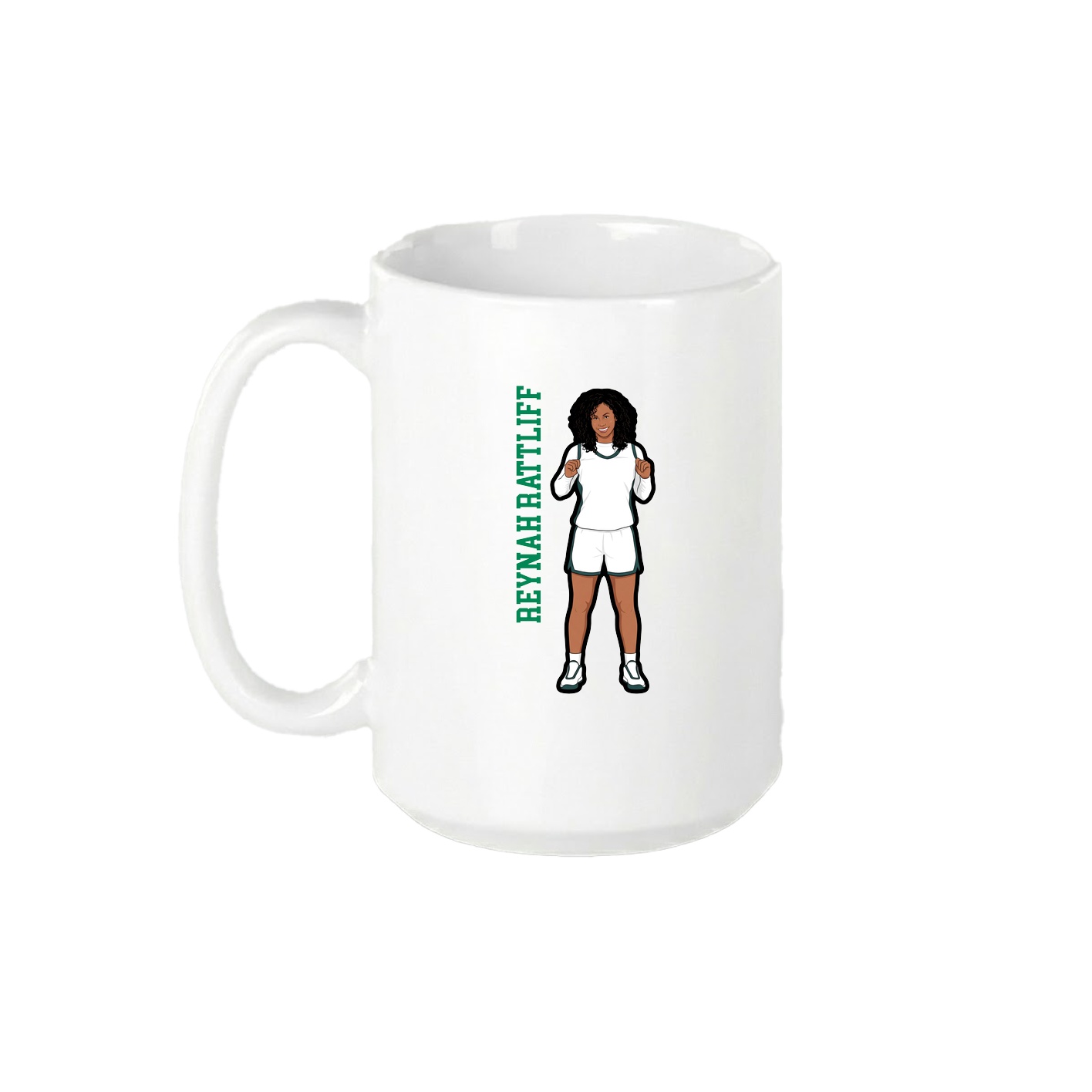15oz Coffee Mug — Name Vertical in White