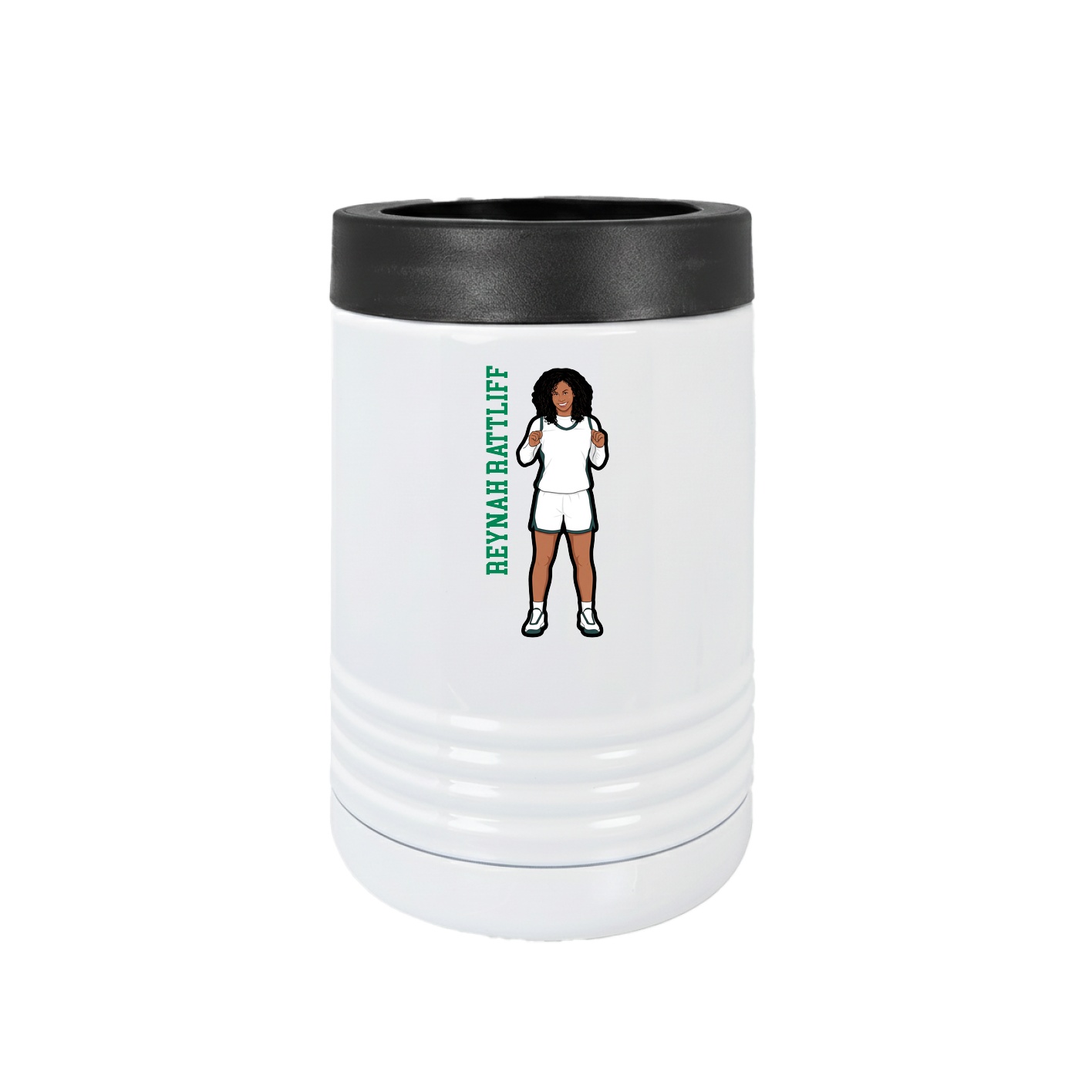 Beverage Holder — Name Vertical in White