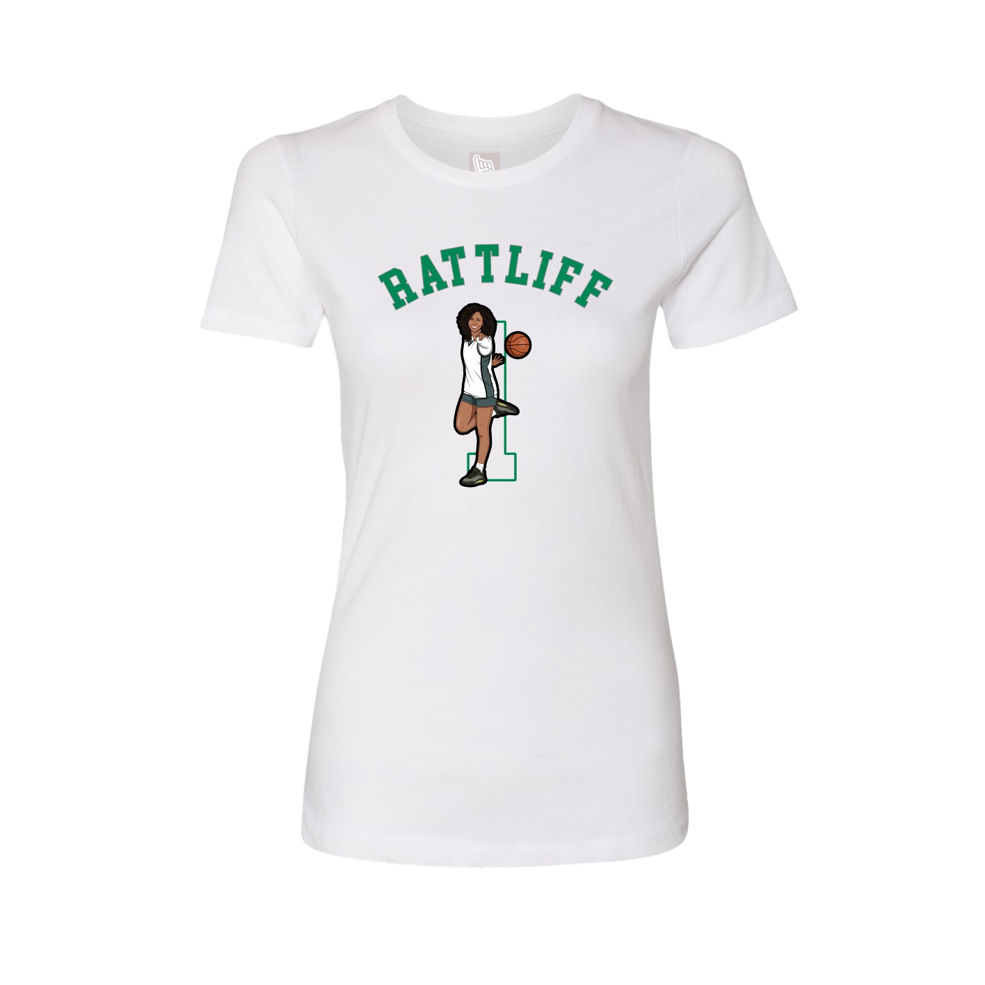 Fitted Women's Tee — Shirsey Arch in White