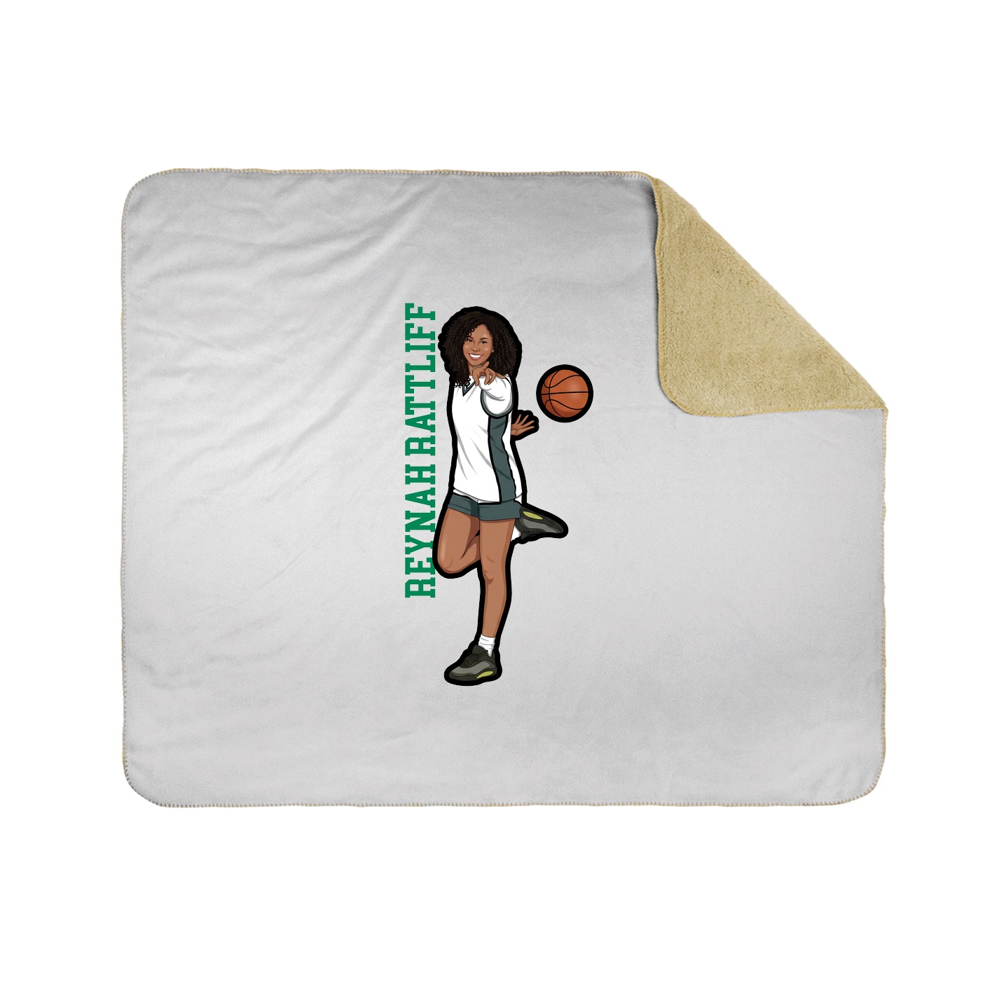Throw Blanket — Name Vertical in White