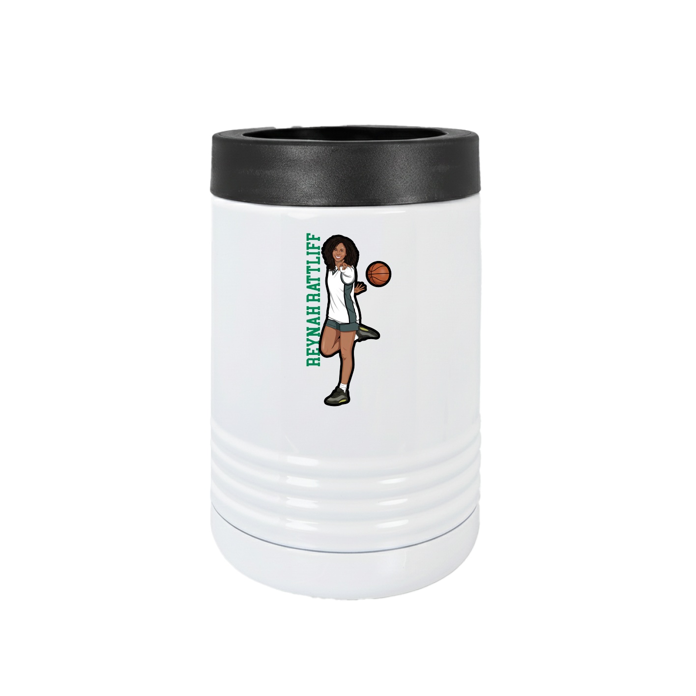 Beverage Holder — Name Vertical in White