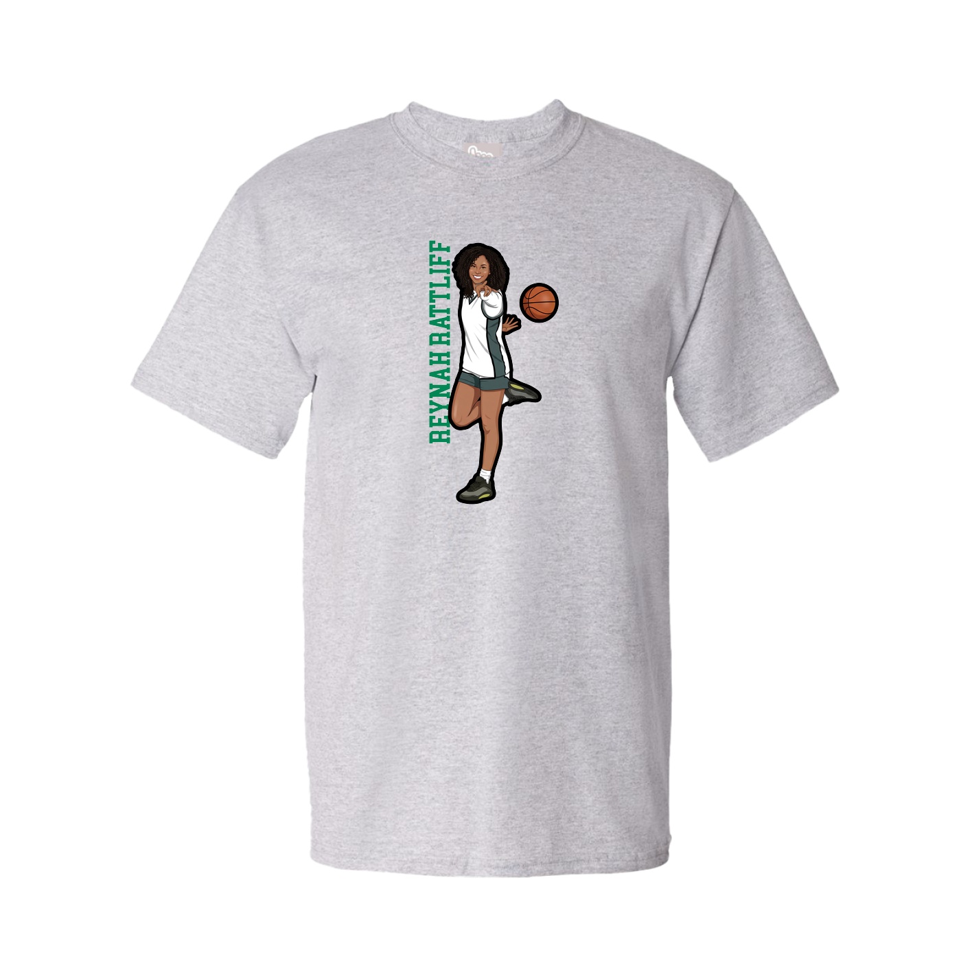 Tee — Name Vertical in Grey