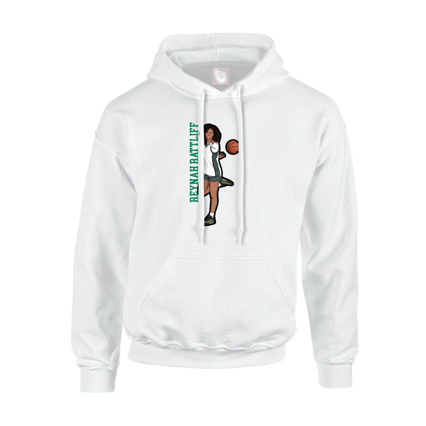 Youth Hoodie — Name Vertical in White