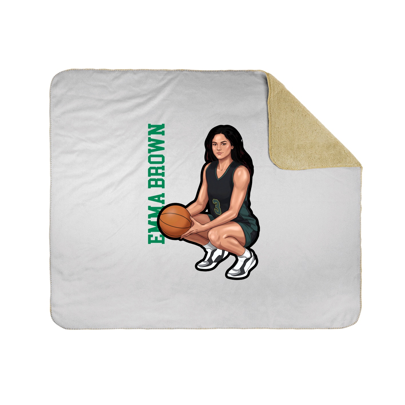 Throw Blanket — Name Vertical in White