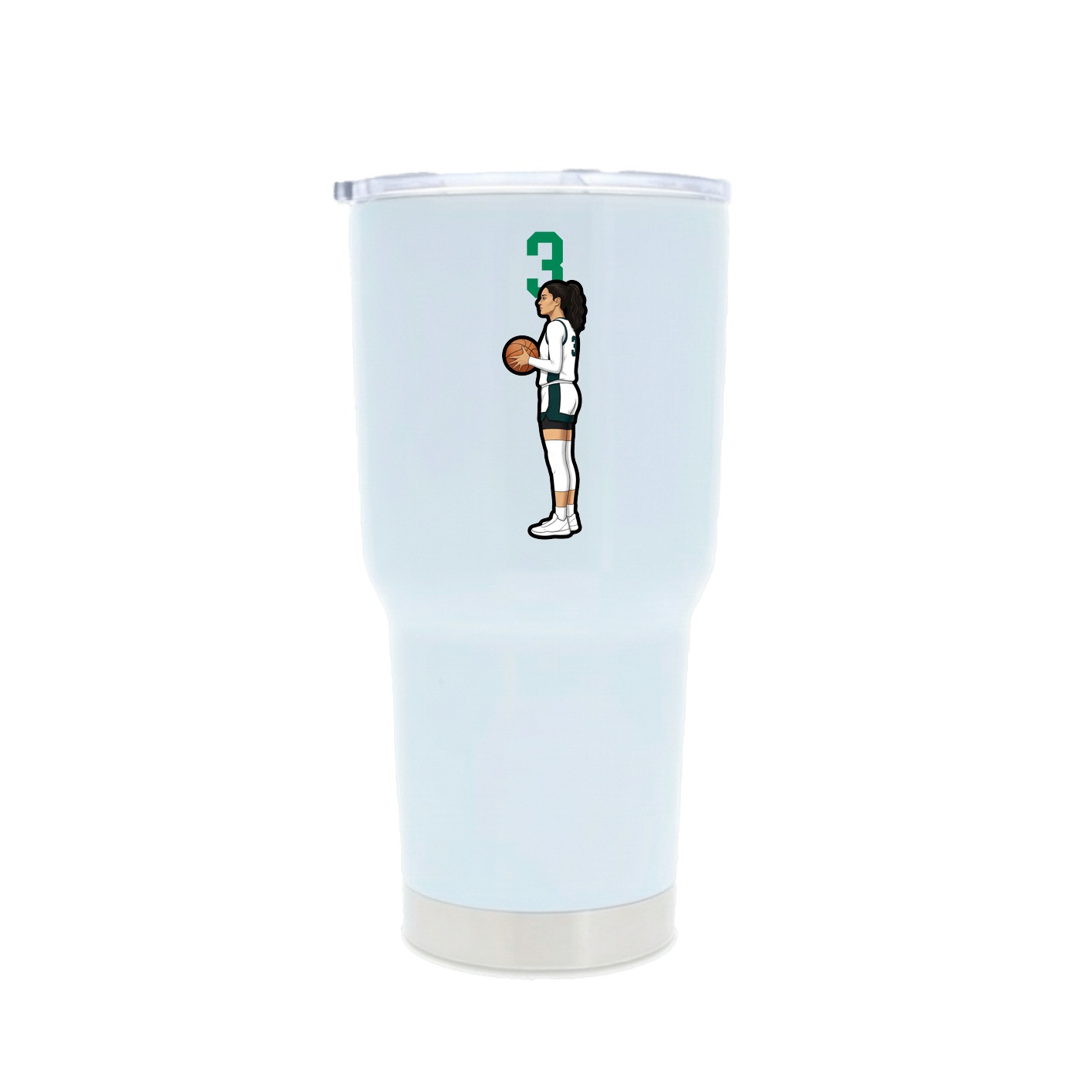 30oz Stainless Steel Tumbler — Number Top in White