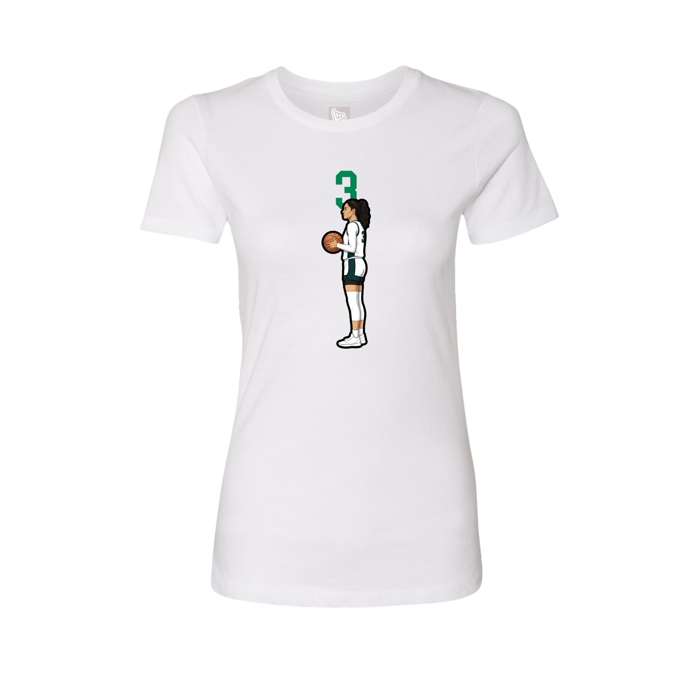 Fitted Women's Tee — Number Top in White