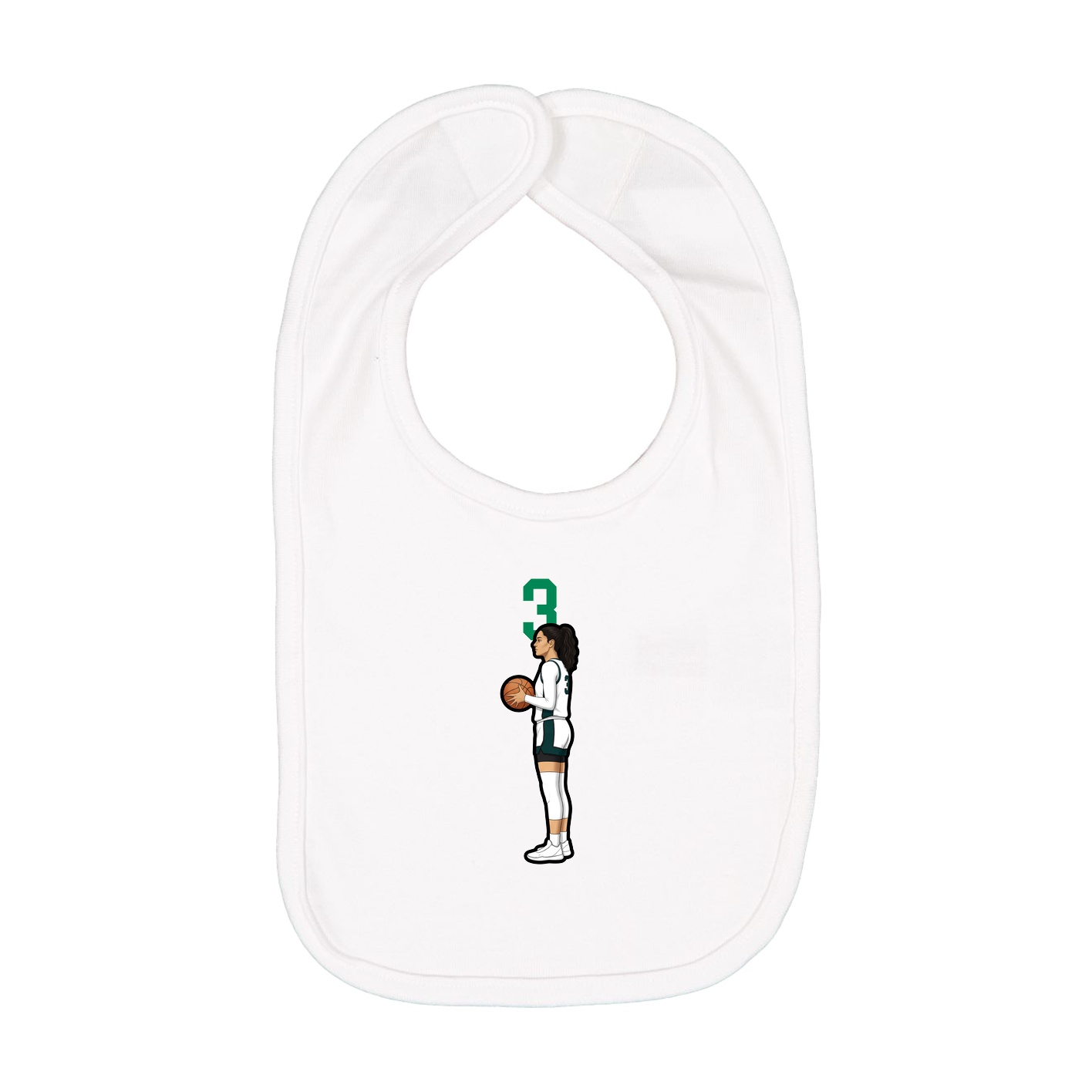 Infant Bib — Number Top in White