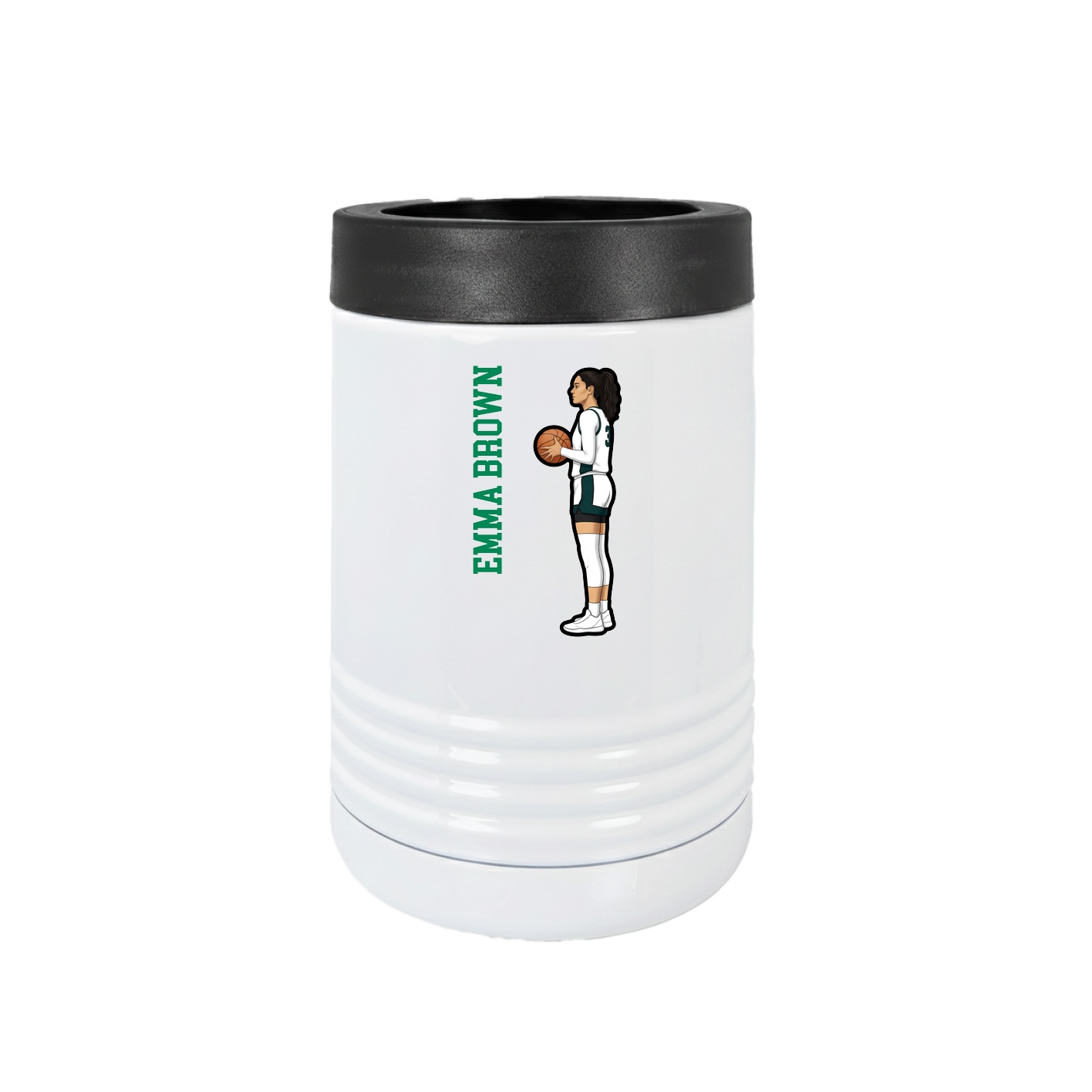 Beverage Holder — Name Vertical in White