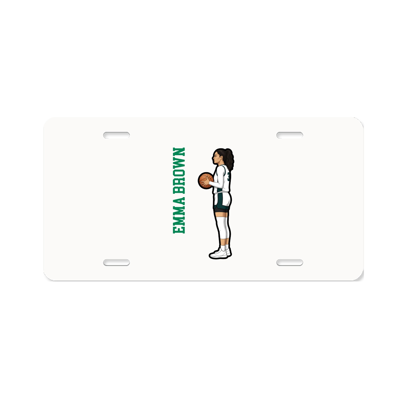 License Plate — Name Vertical in Classic
