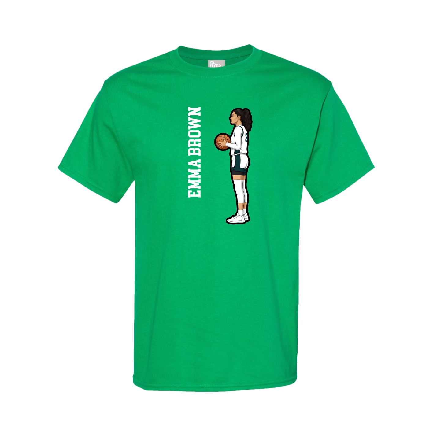 Youth Tee — Name Vertical in Green