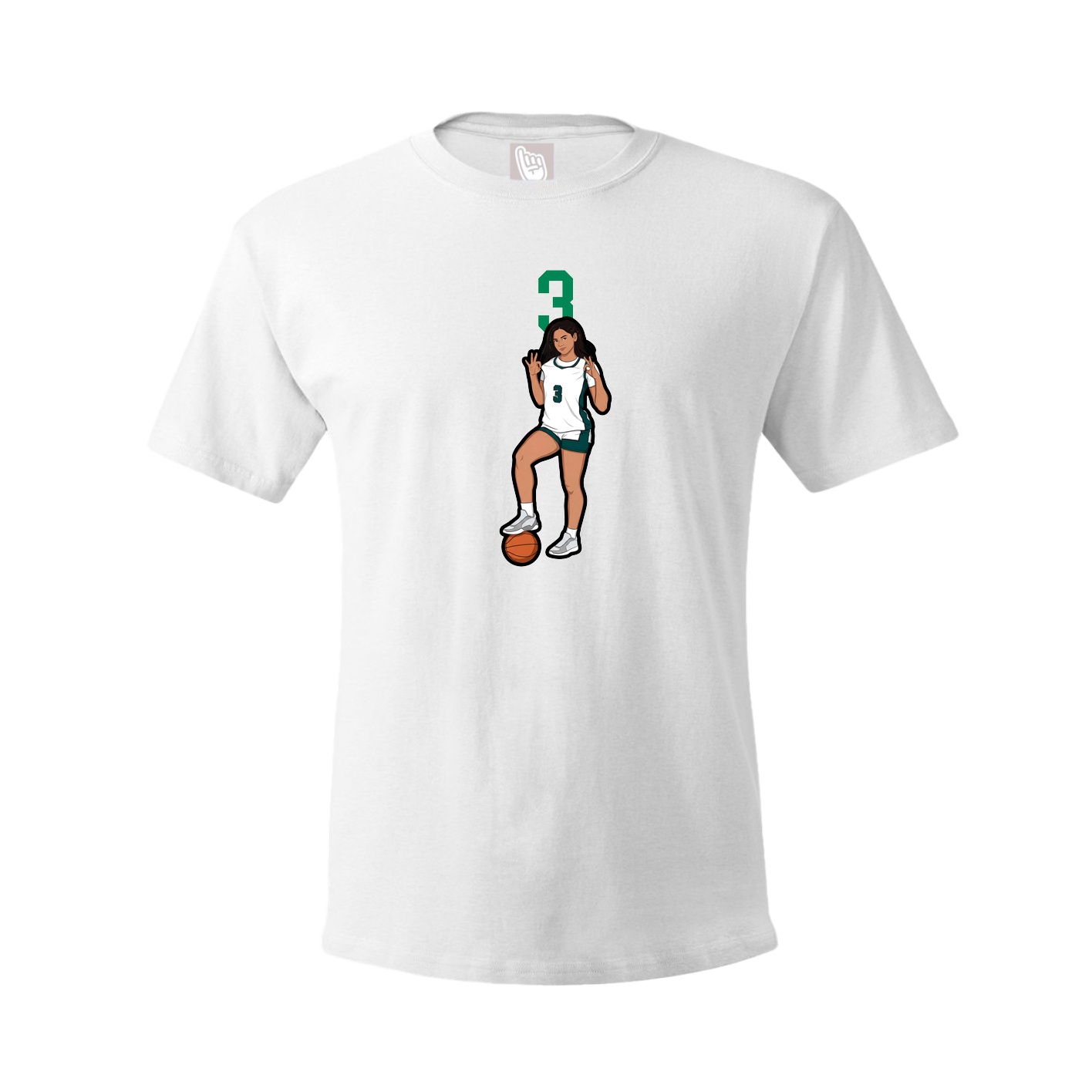 Youth Tee — Number Top in White