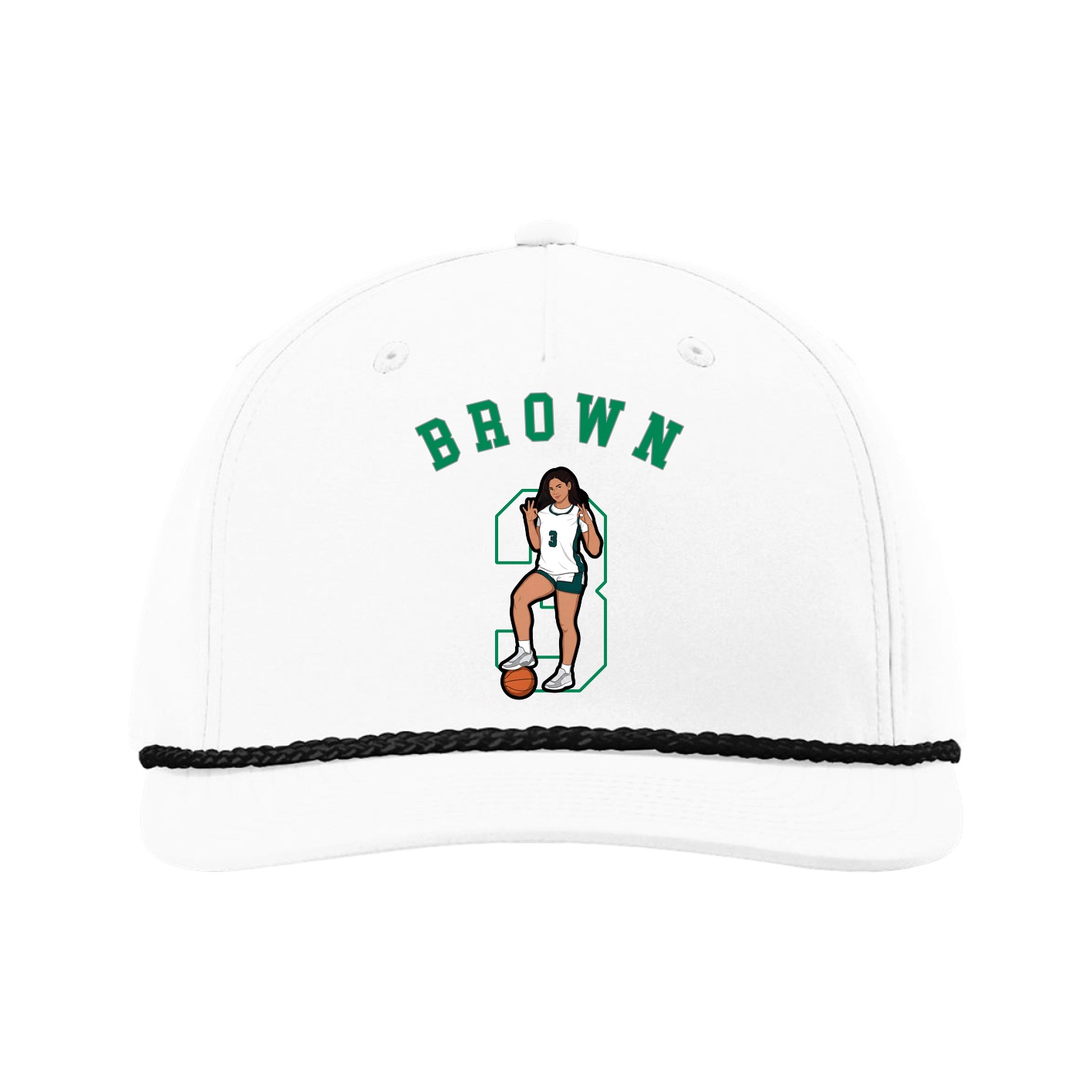 Five-Panel Classic Rope Cap — Shirsey Arch in White
