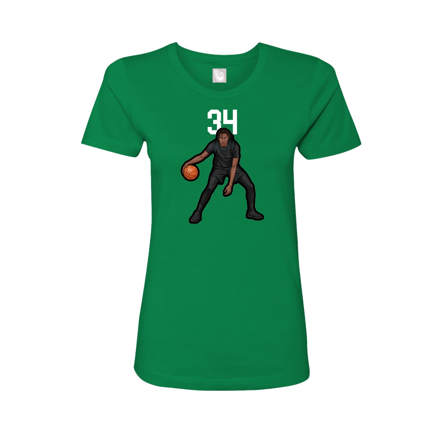 Fitted Women's Tee — Number Top in Green