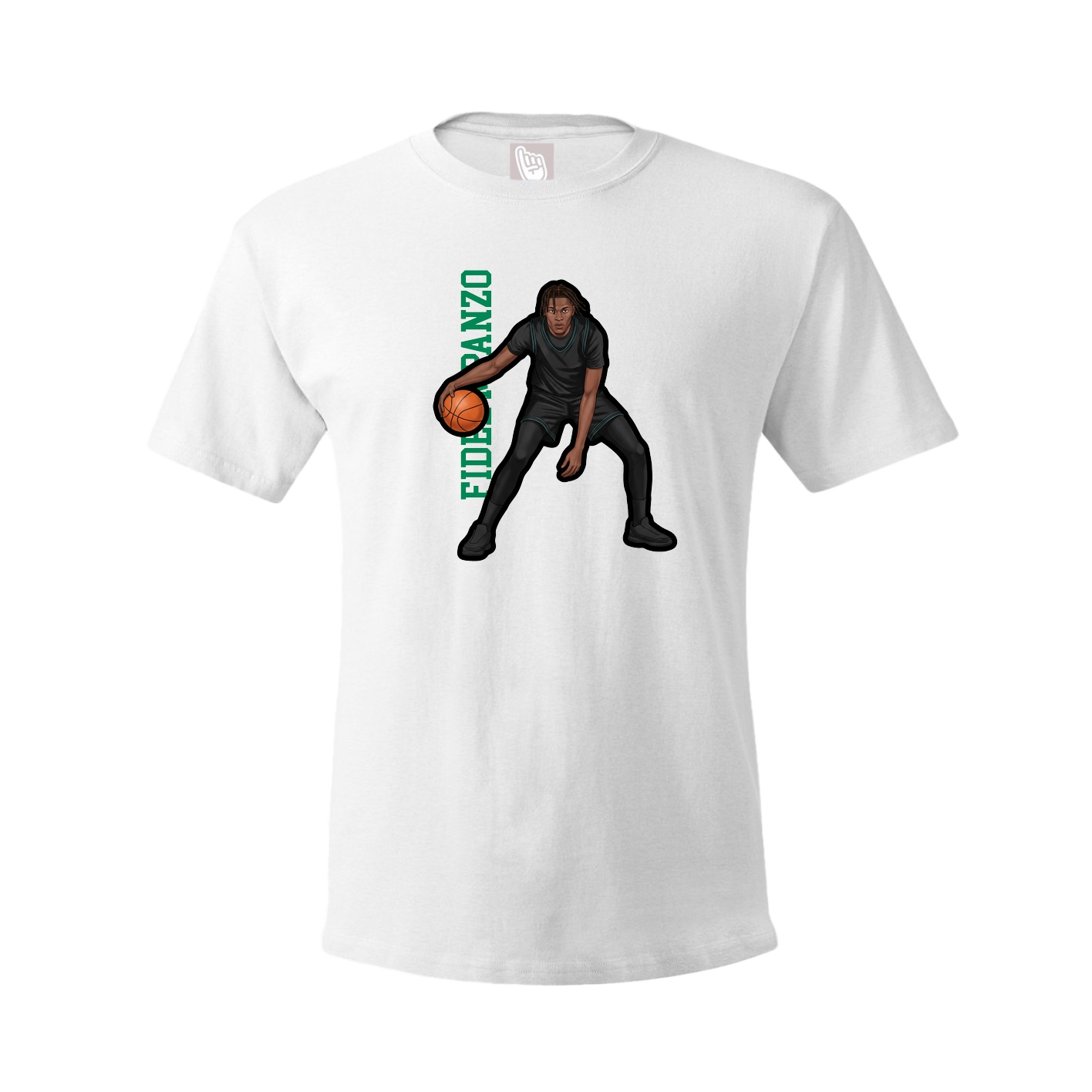 Tee — Name Vertical in White