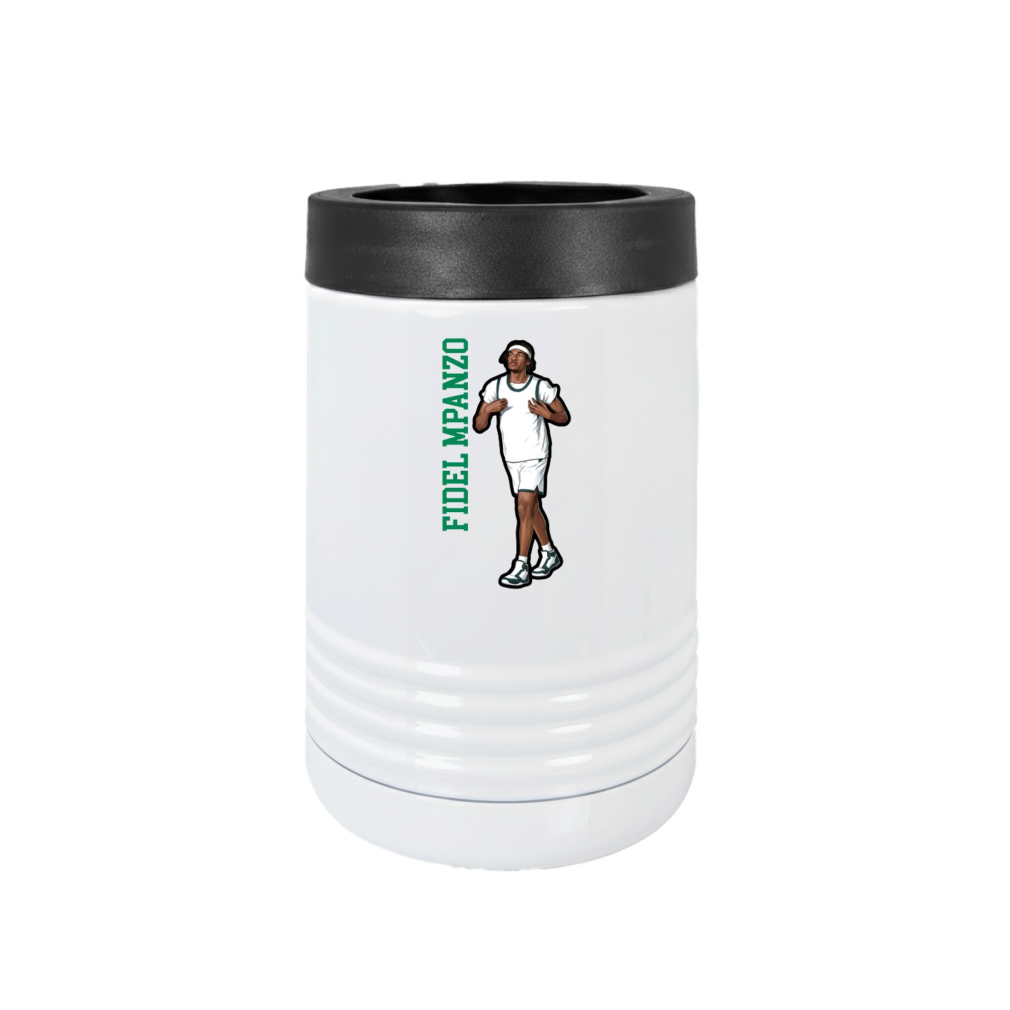 Beverage Holder — Name Vertical in White