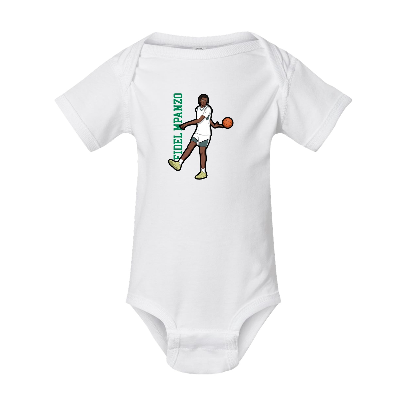 Baby Onesie — Name Vertical in White
