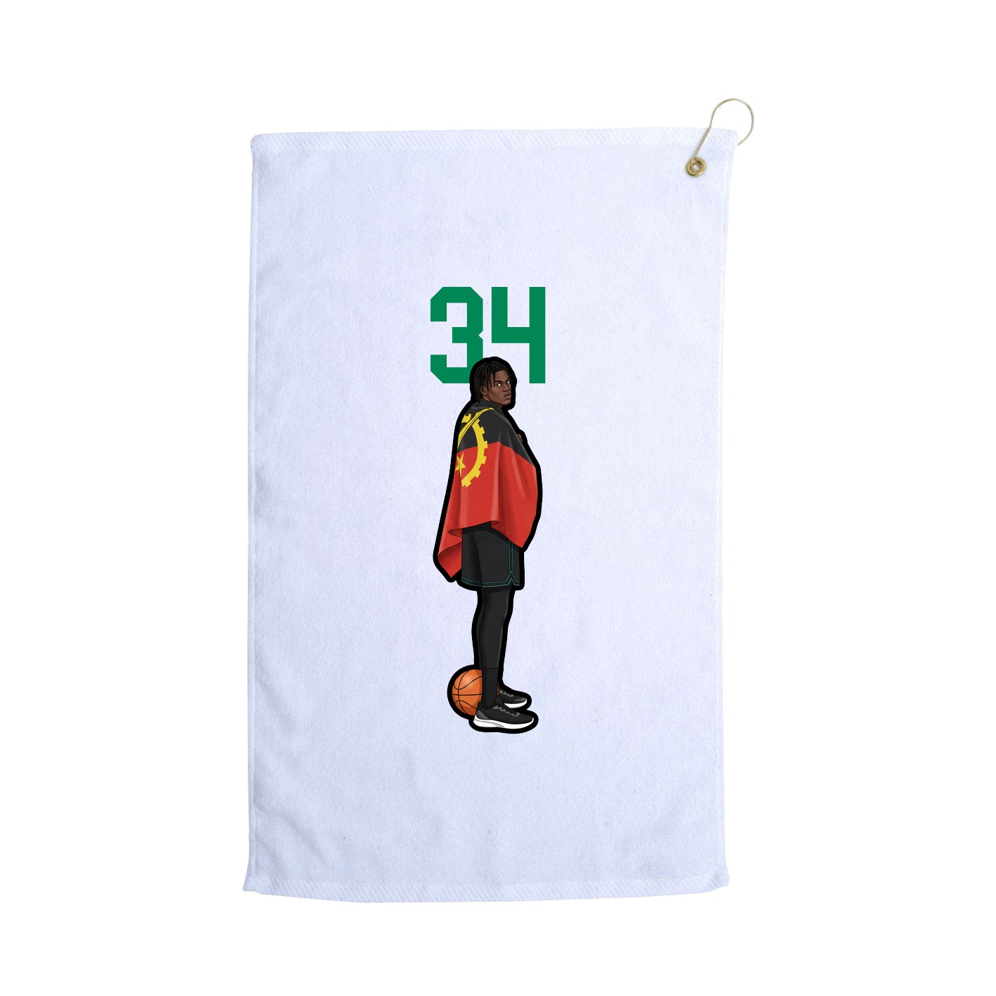 Golf Towel — Number Top in White