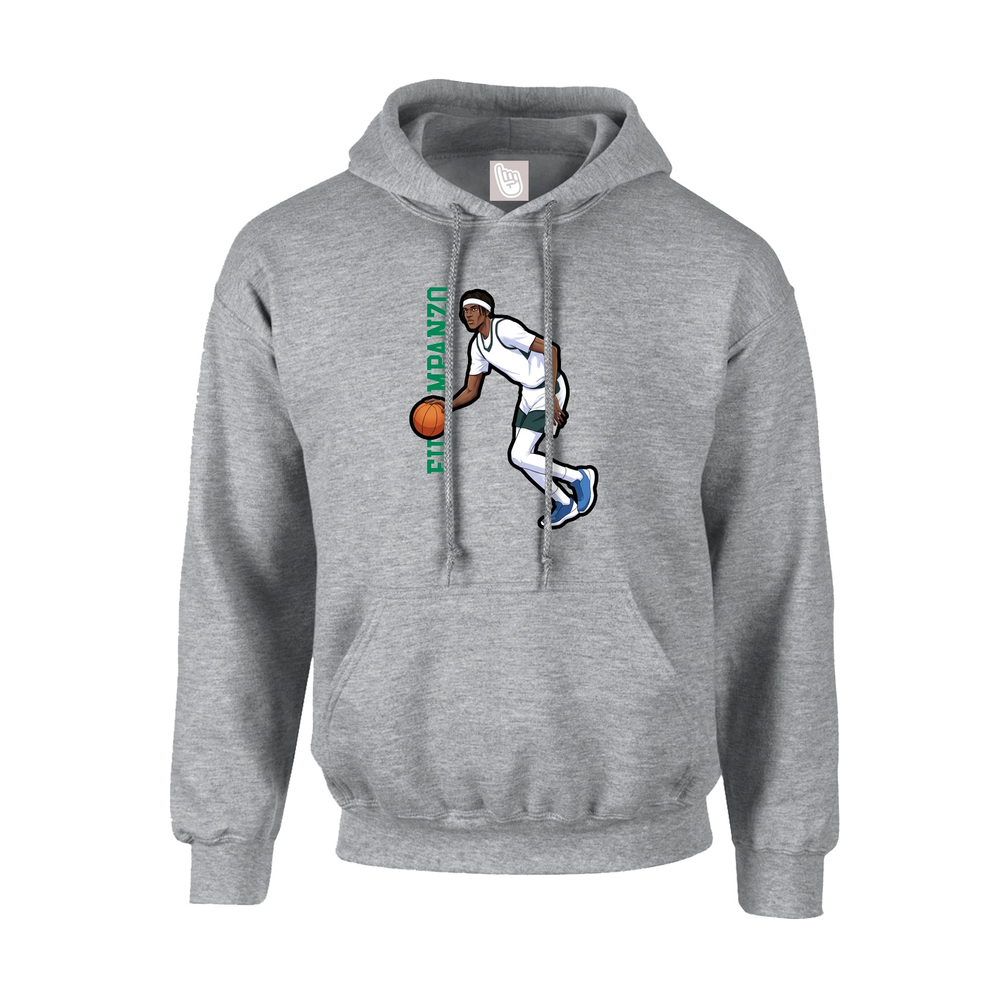 Hoodie — Name Vertical in Grey