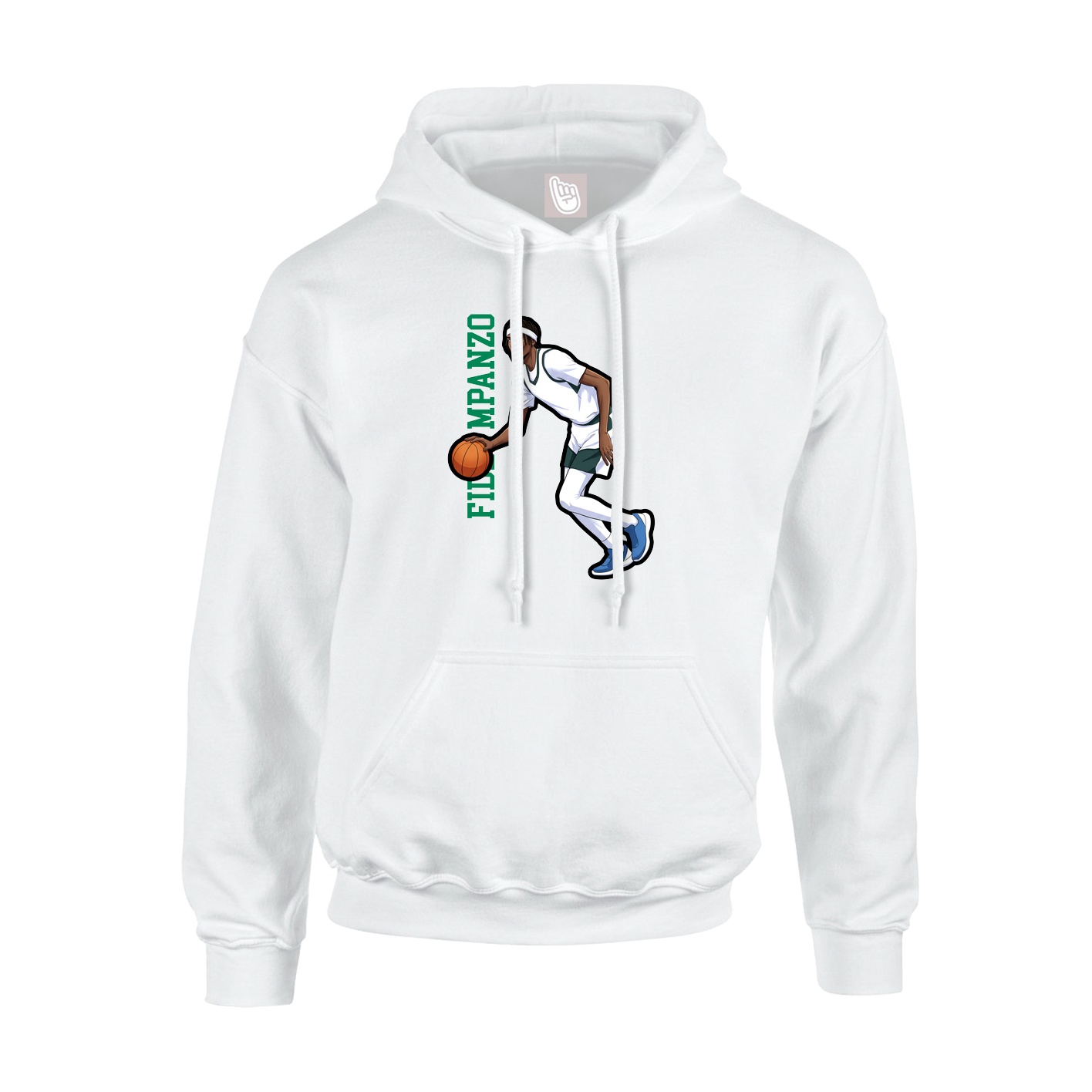 Youth Hoodie — Name Vertical in White