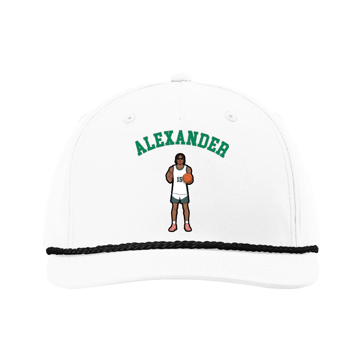 Five-Panel Classic Rope Cap — Shirsey Arch in White