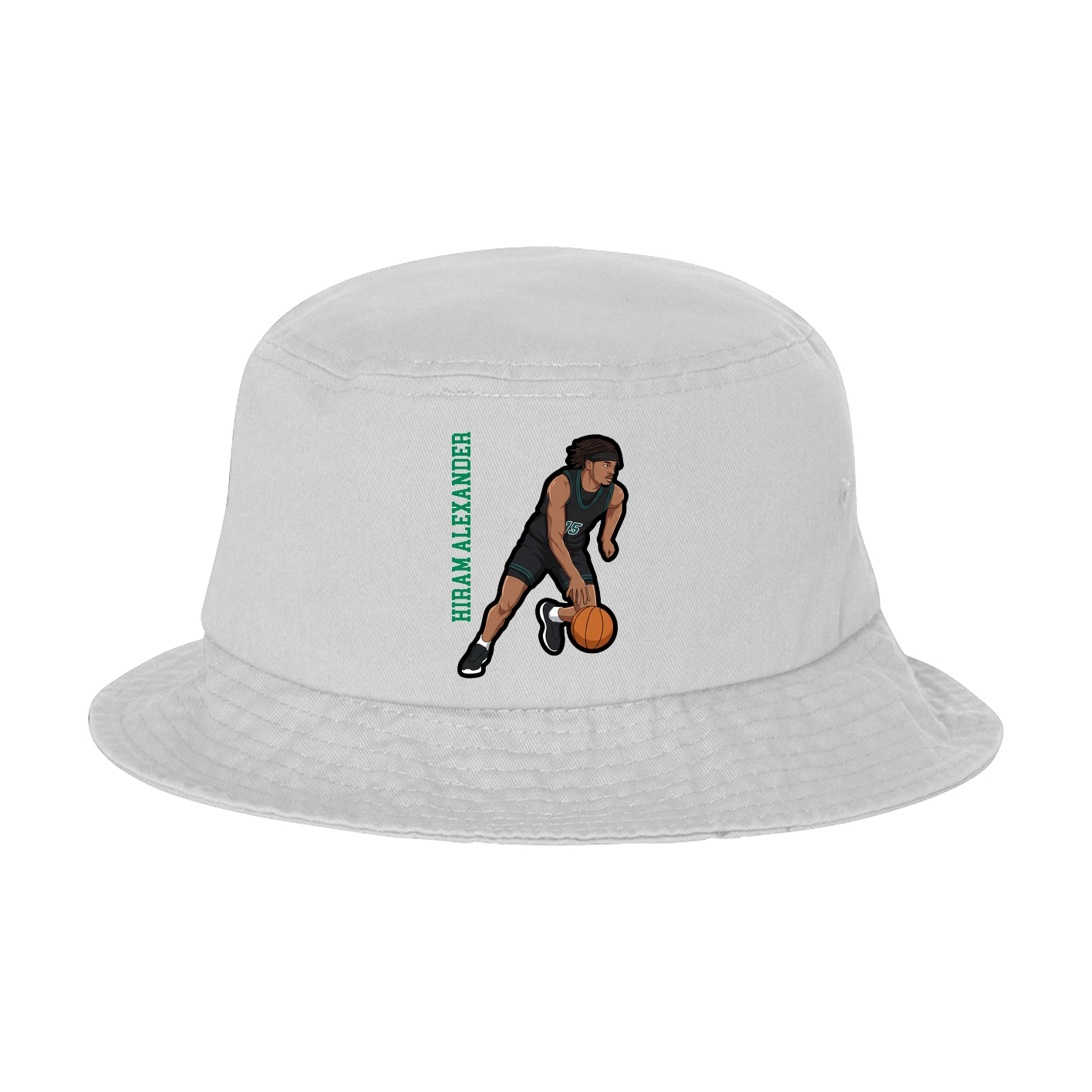 Bucket Cap — Name Vertical in White
