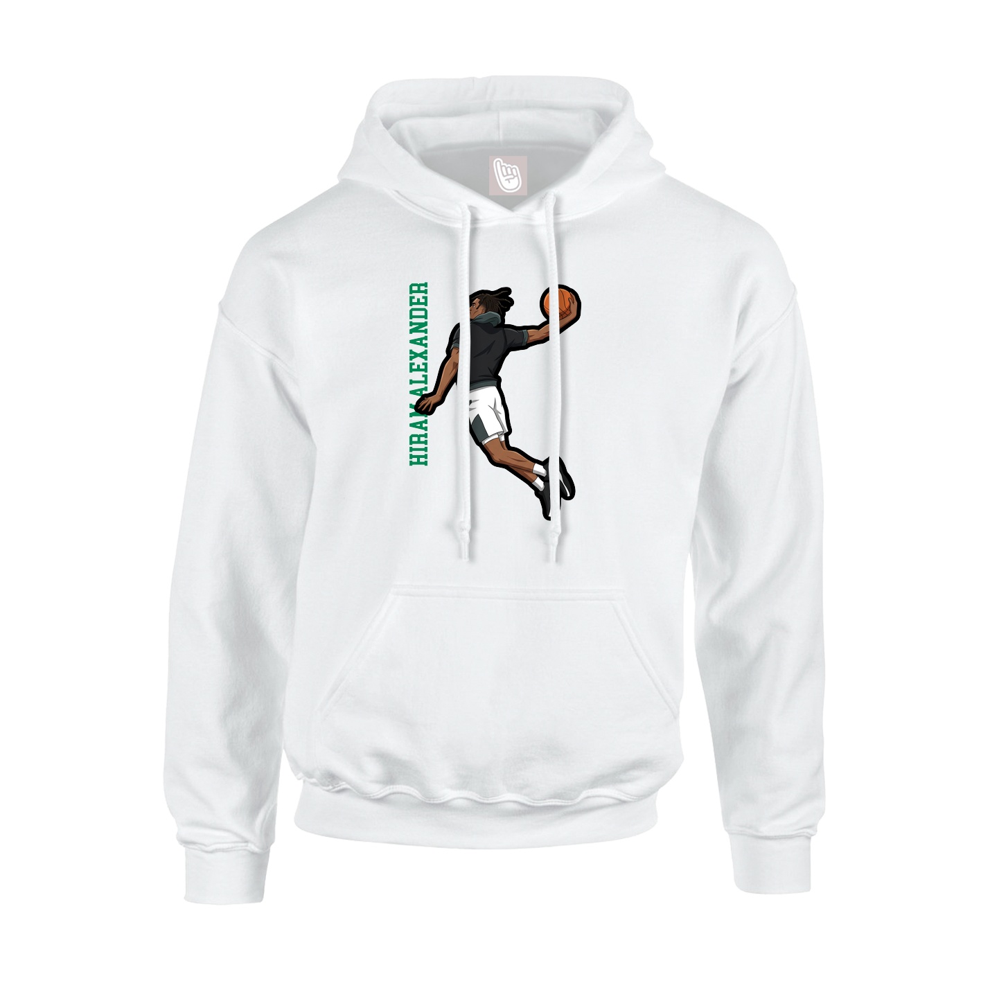 Youth Hoodie — Name Vertical in White