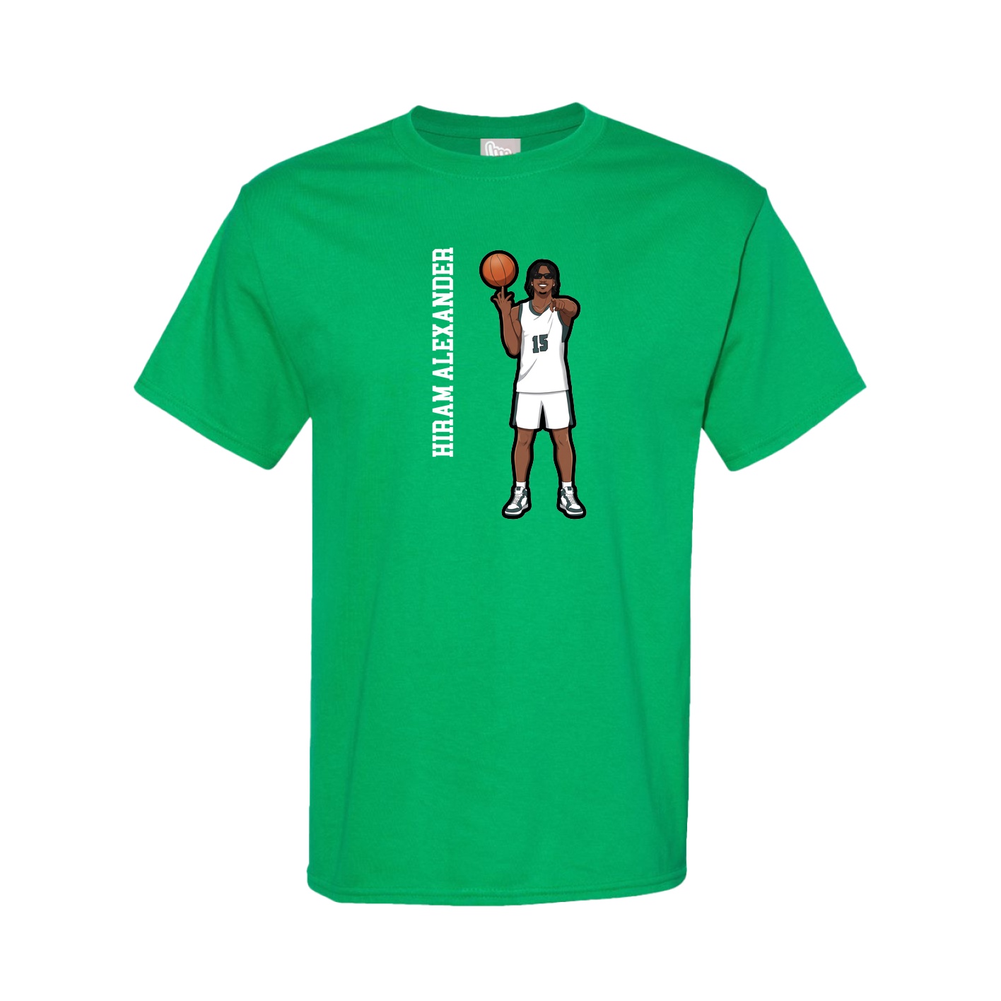 Youth Tee — Name Vertical in Green