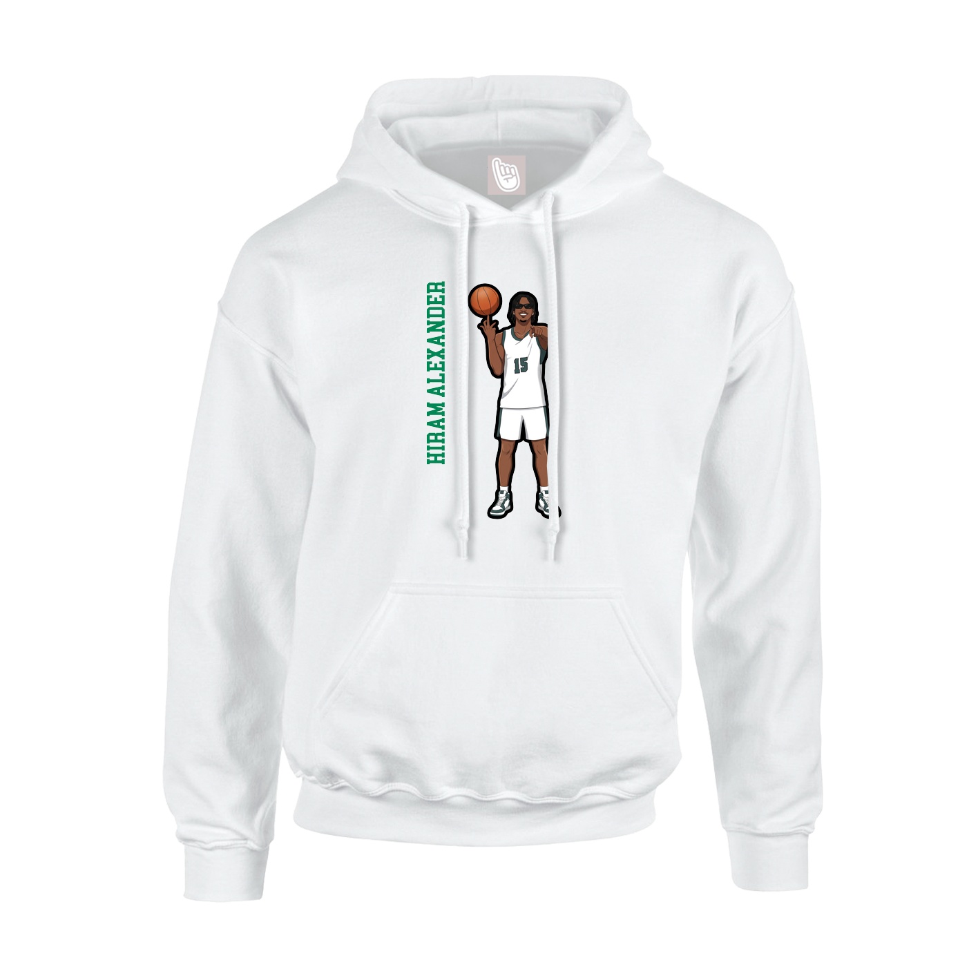 Hoodie — Name Vertical in White