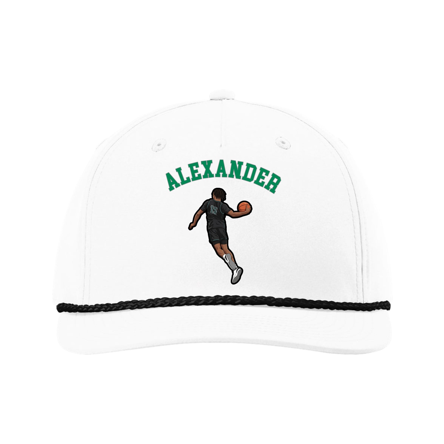 Five-Panel Classic Rope Cap — Shirsey Arch in White
