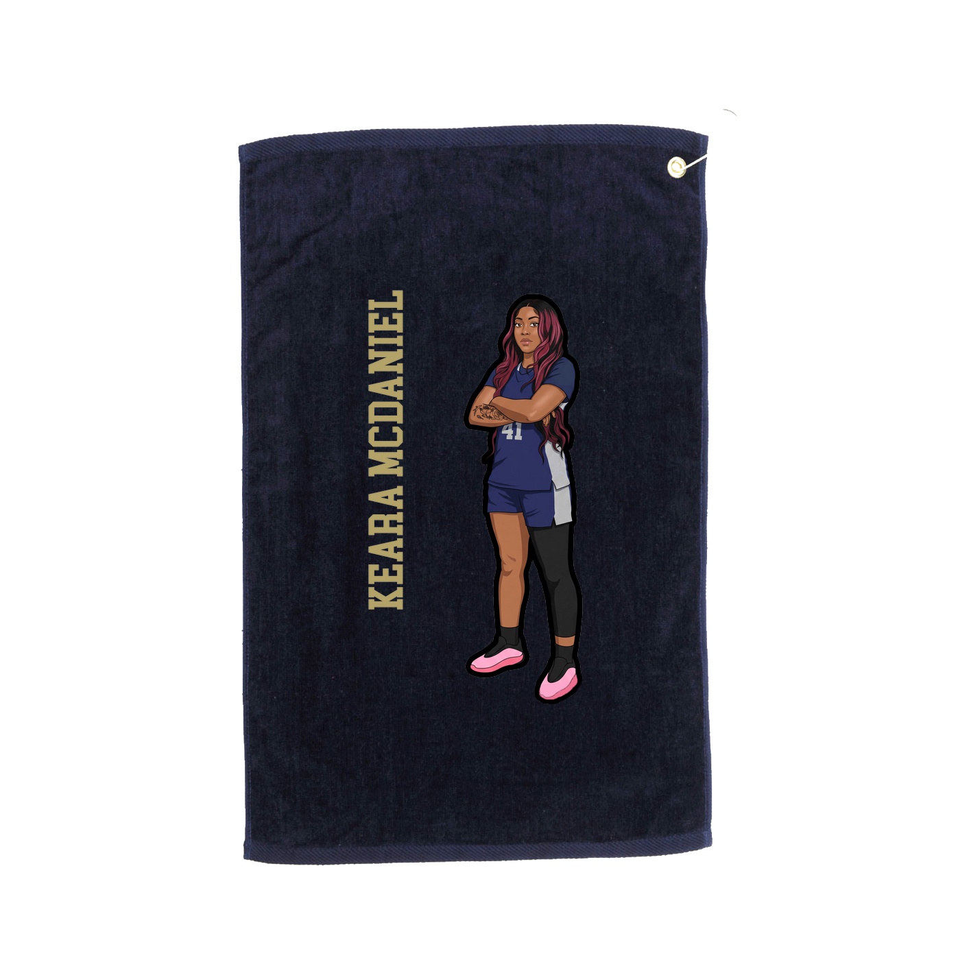 Golf Towel — Name Vertical in Navy