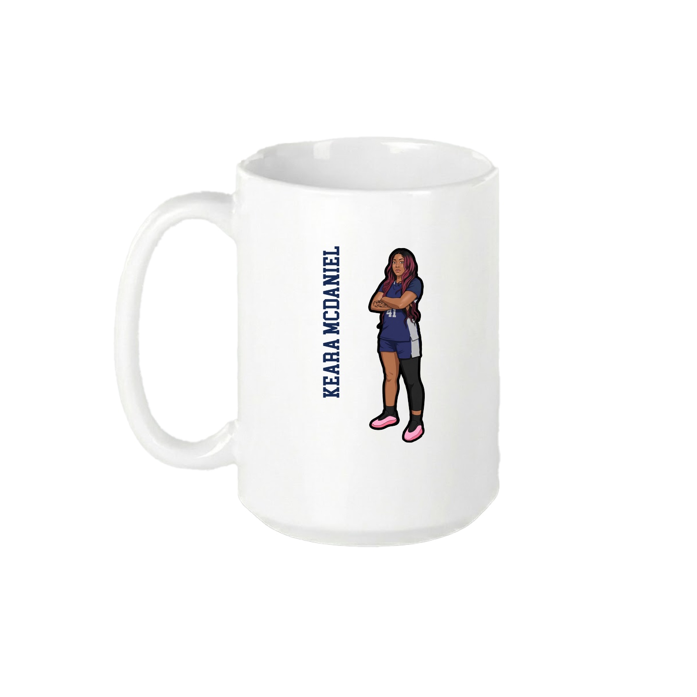 15oz Coffee Mug — Name Vertical in White