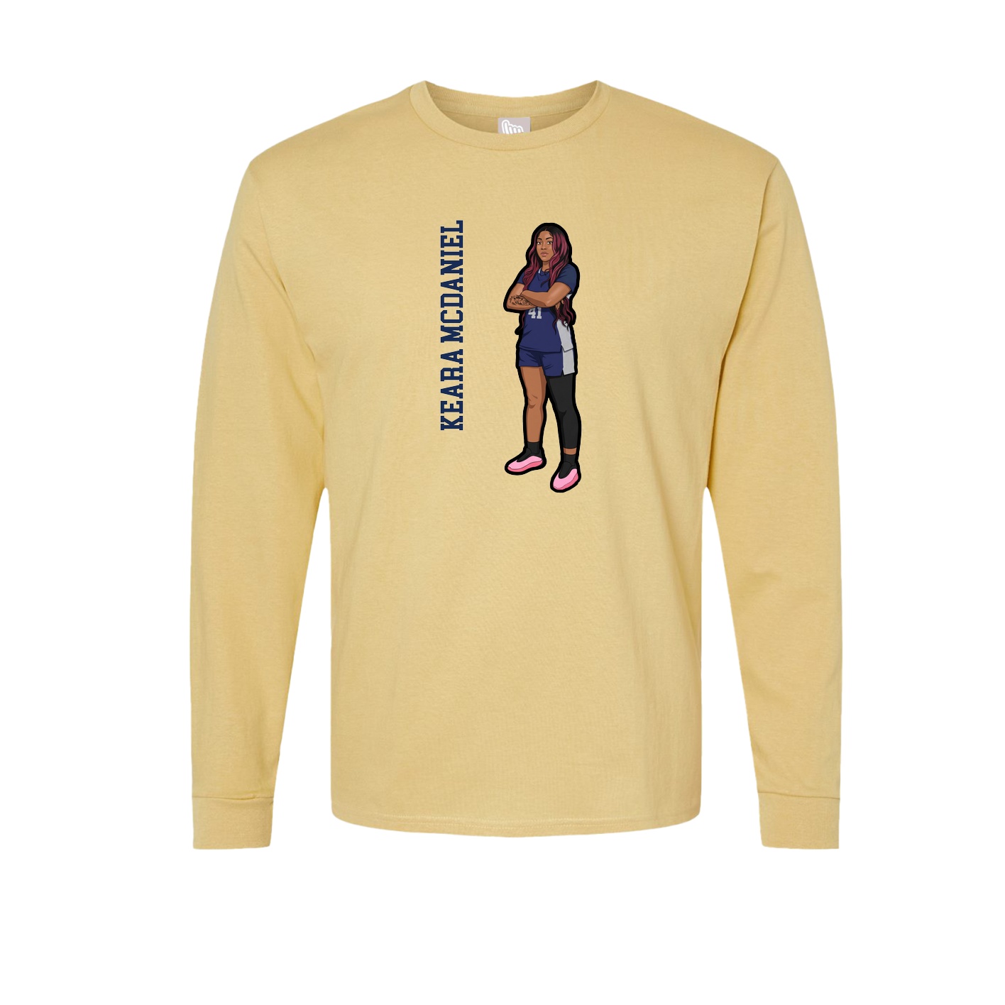Long Sleeve Tee — Name Vertical in Vegas Gold